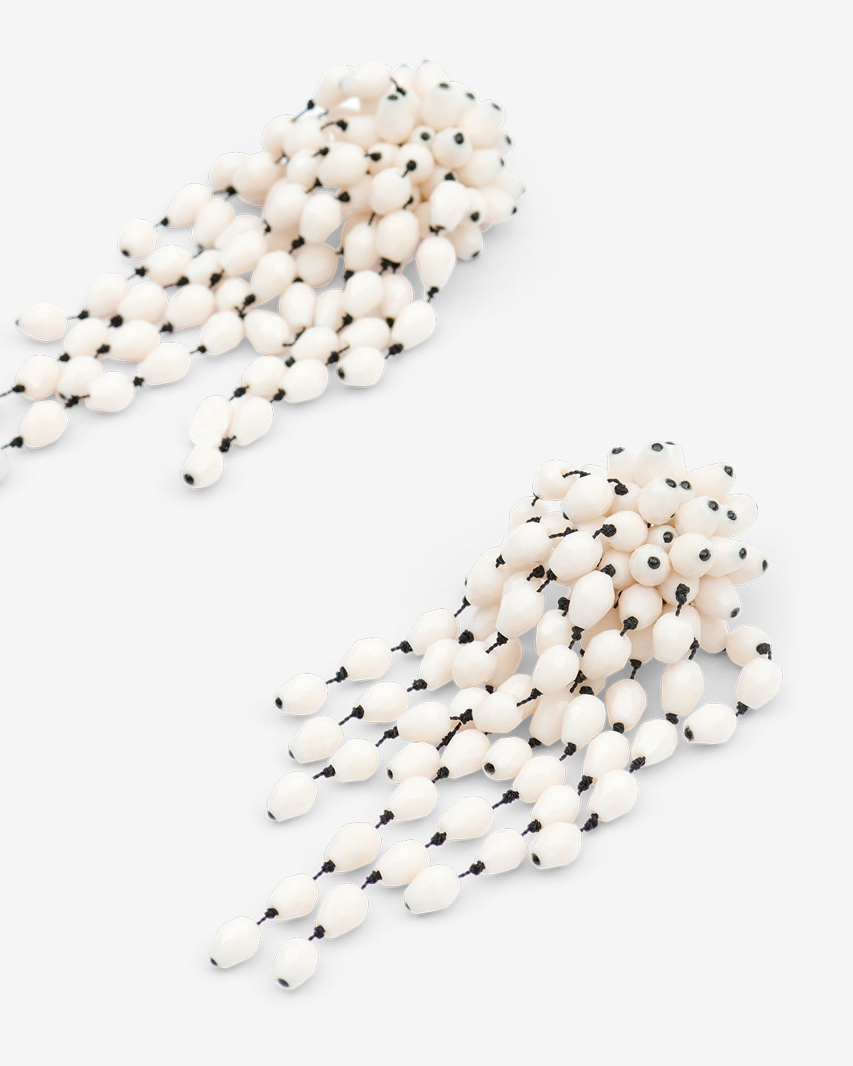 Isabel Marant Hanabi Boucles d'Oreilles Écru-Argenté Perles