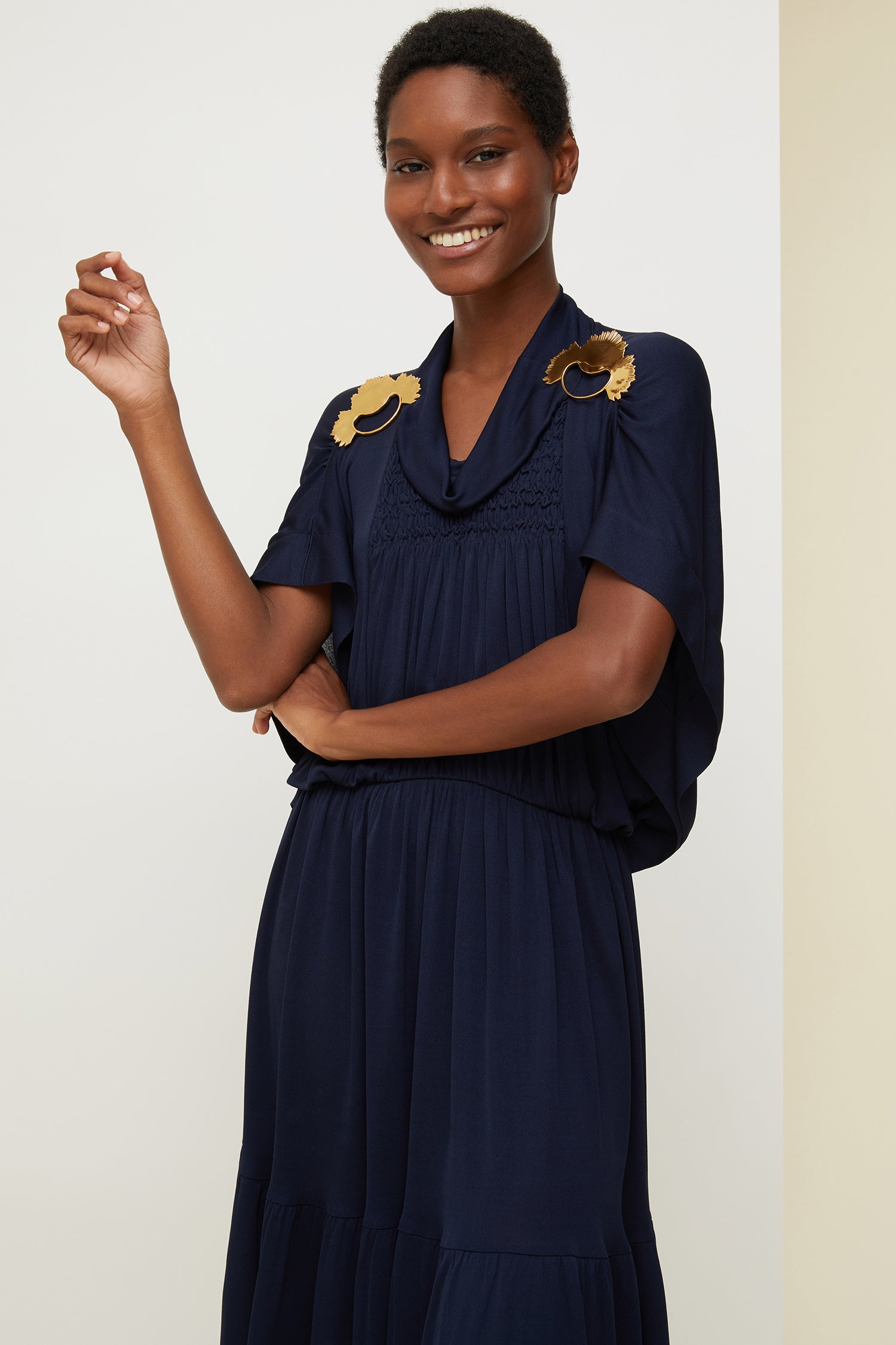 Patou DR0130036681N robe midi bleu saphir jersey