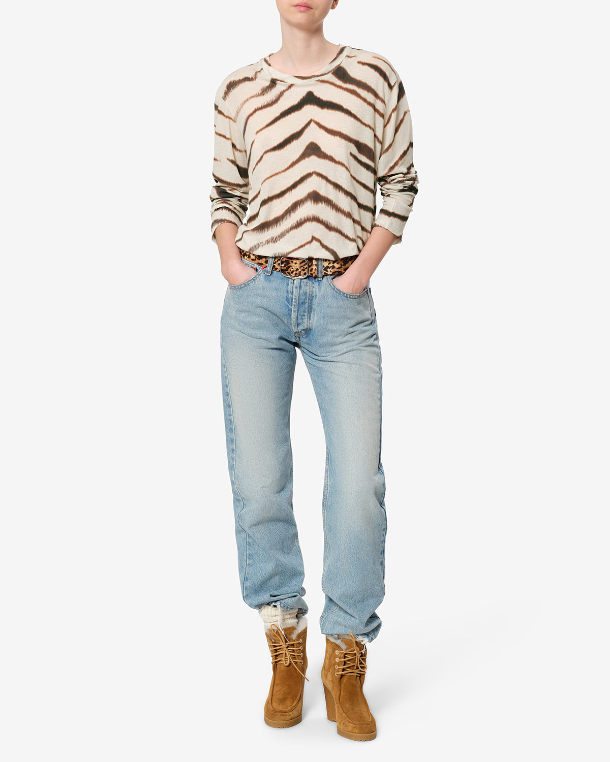 Isabel Marant T-shirts Zakane TS0242FA t-shirt zèbre