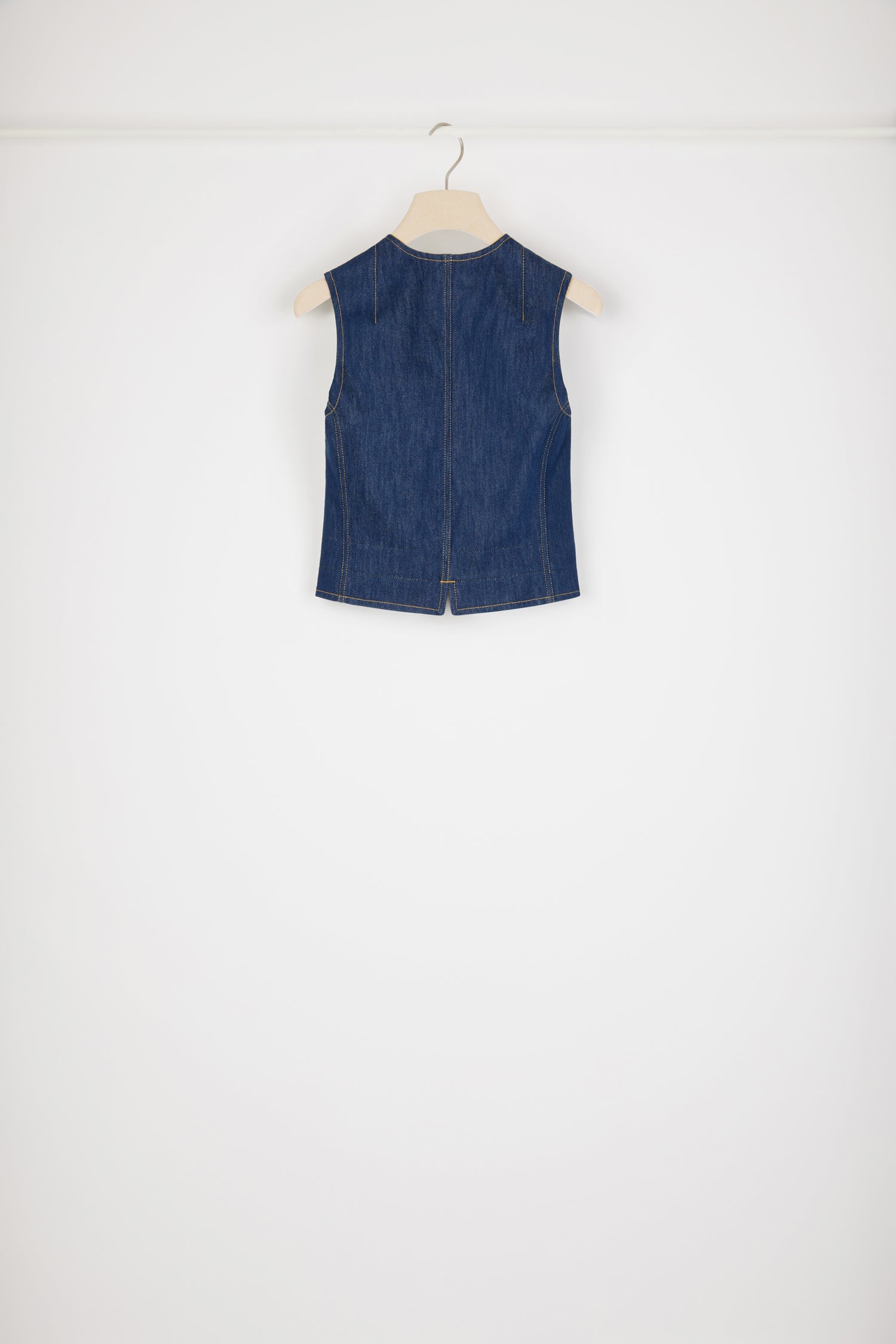 Patou JA030 gilet denim zippé Rodeo Blue coton bio