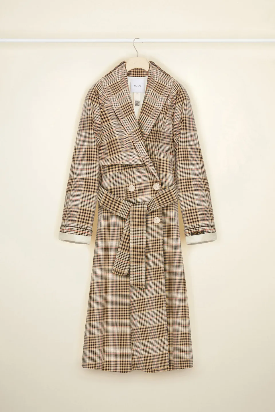 Patou Coats A20CO00500515027 trench tartan gabardine coton