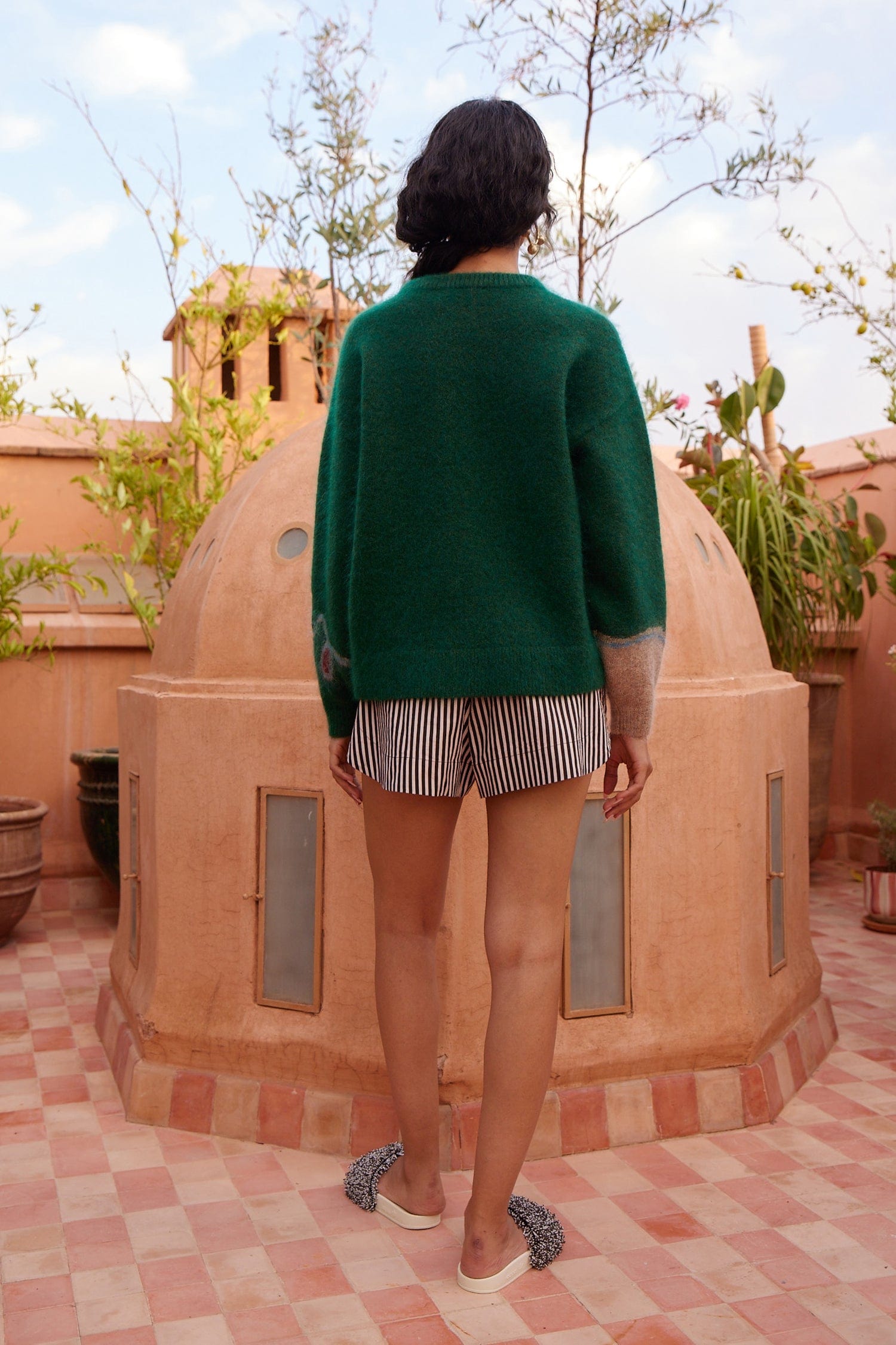 Alemaïs Velora Knit pull mohair col rond imprimé