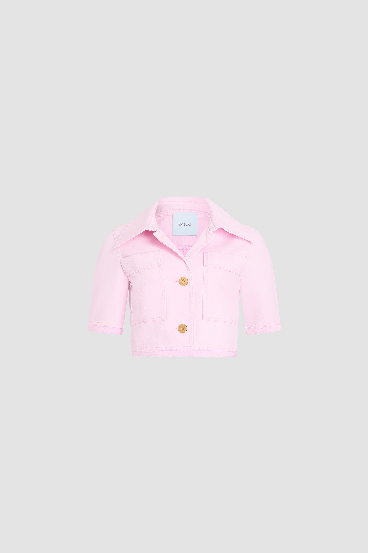 Patou JA048 veste manches courtes rose coton bio denim