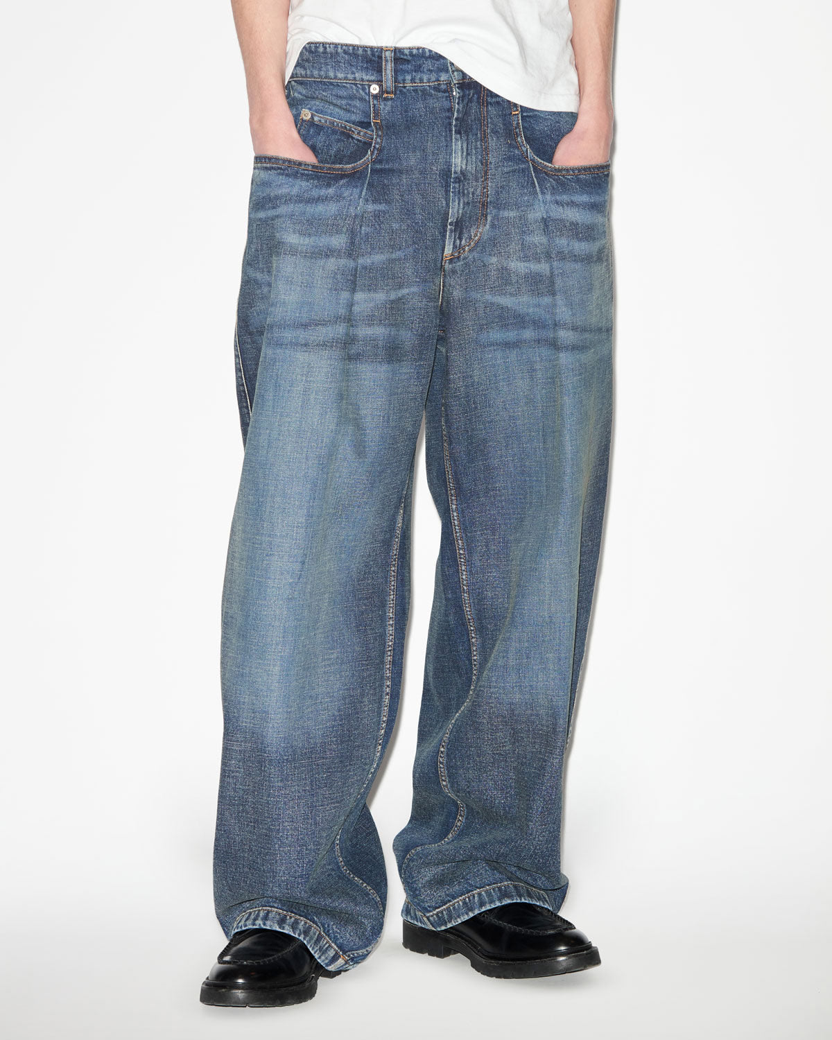 Isabel Marant Janael jean denim bleu foncé taille haute
