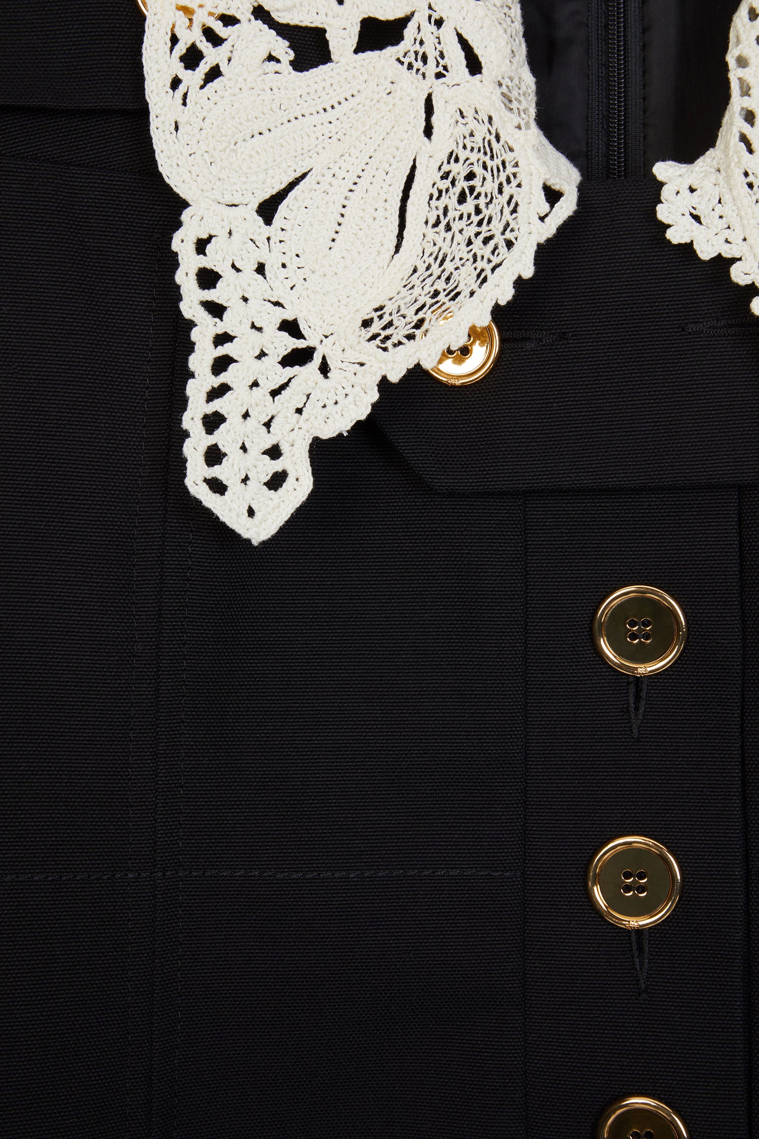 Patou P20DR0030027902B robe safari noire coton Panama