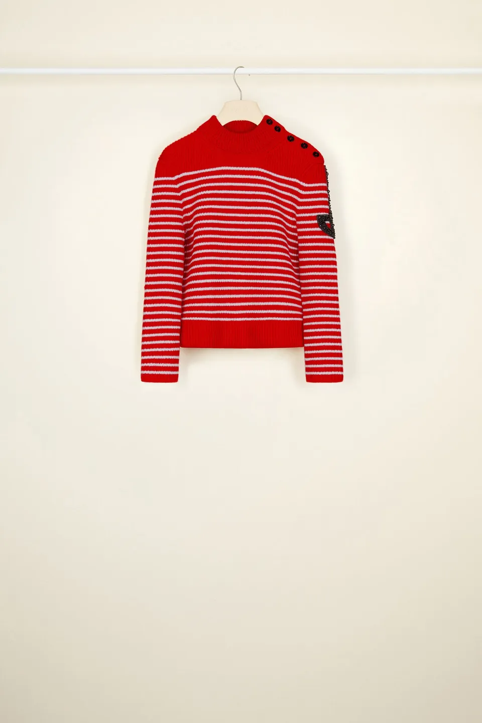 Patou KN003 pull marinière agneau poppy