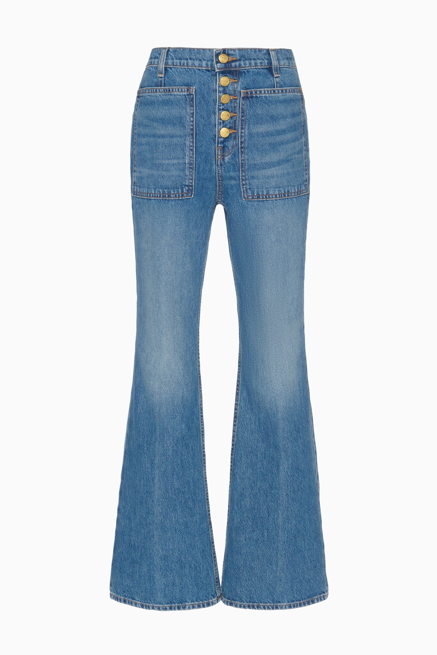 Ulla Johnson Lou Jean Flare Danube Indigo 100% Coton