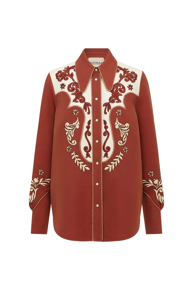 Alemäis Duke chemise western brodée laine