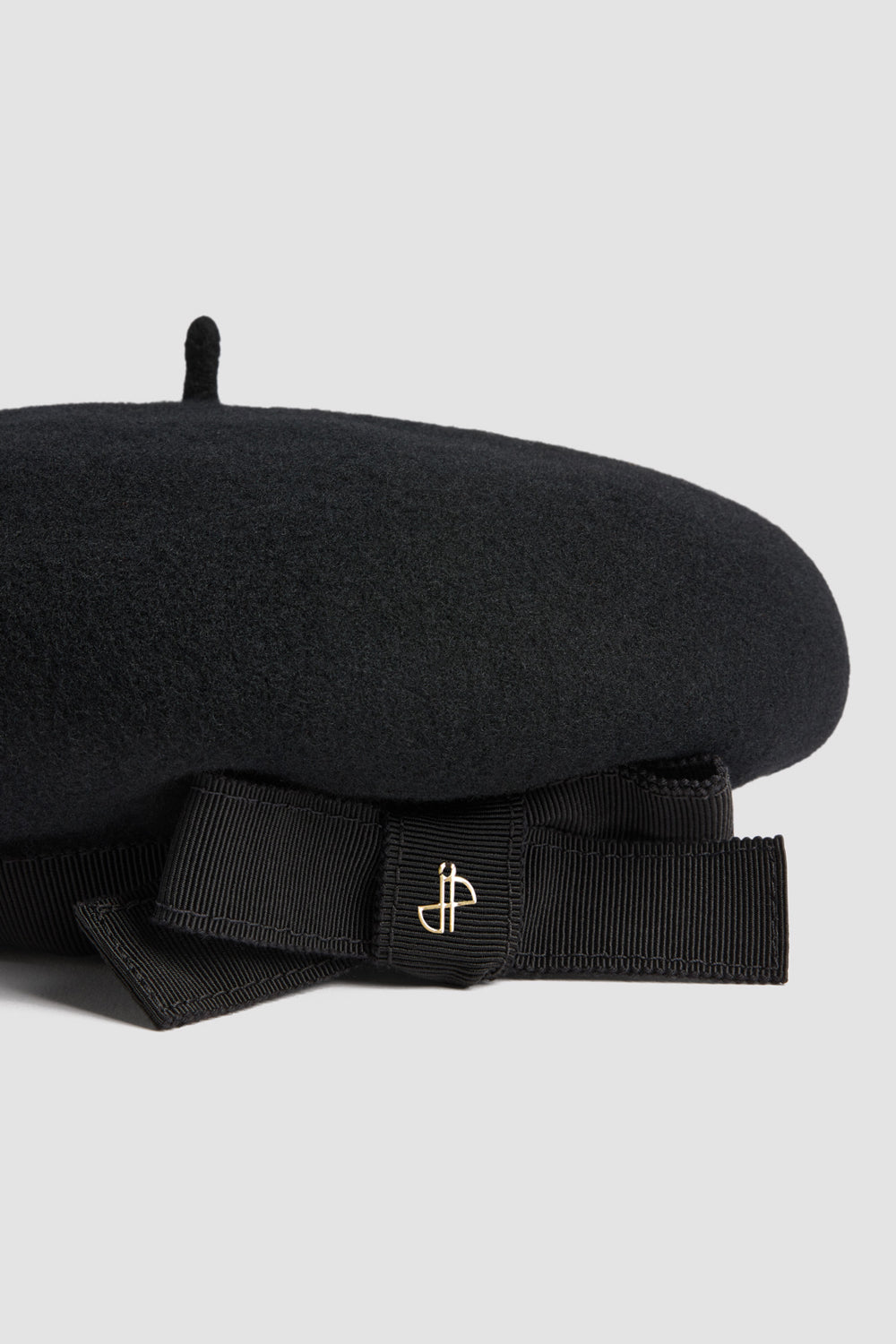 Patou H25AC1120235999B béret feutre laine Black nœud