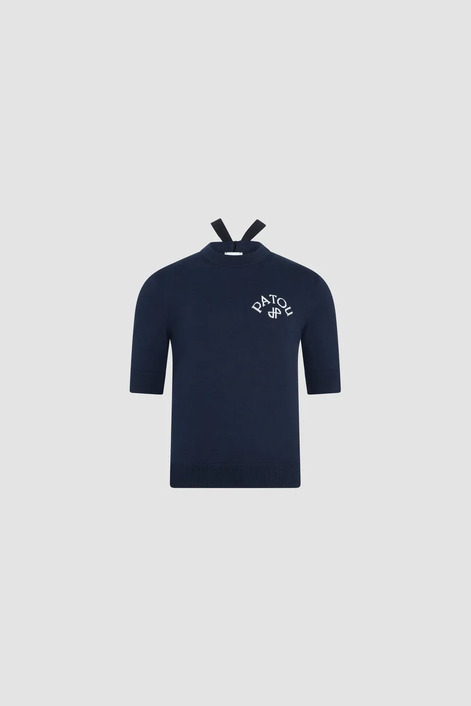 Patou KN300 pull coton manches courtes Deep Sea Blue