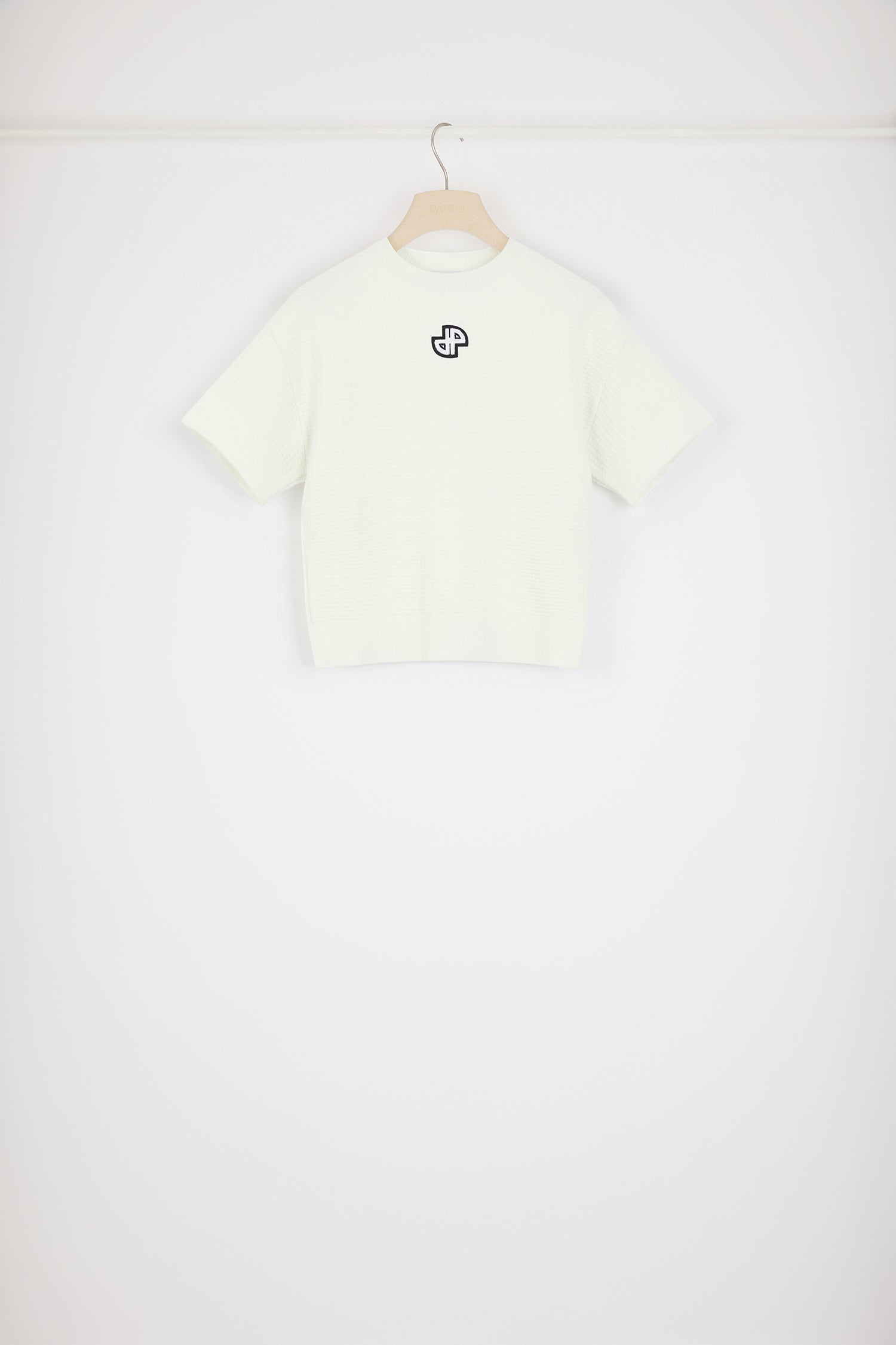 Patou Knitwear KN168 pull manches courtes blanc maille 3D