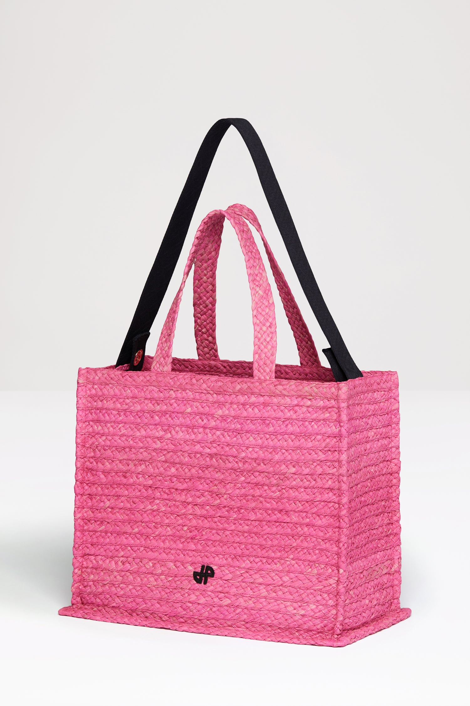 Patou AC024 tote raphia rose begonia JP TU paille