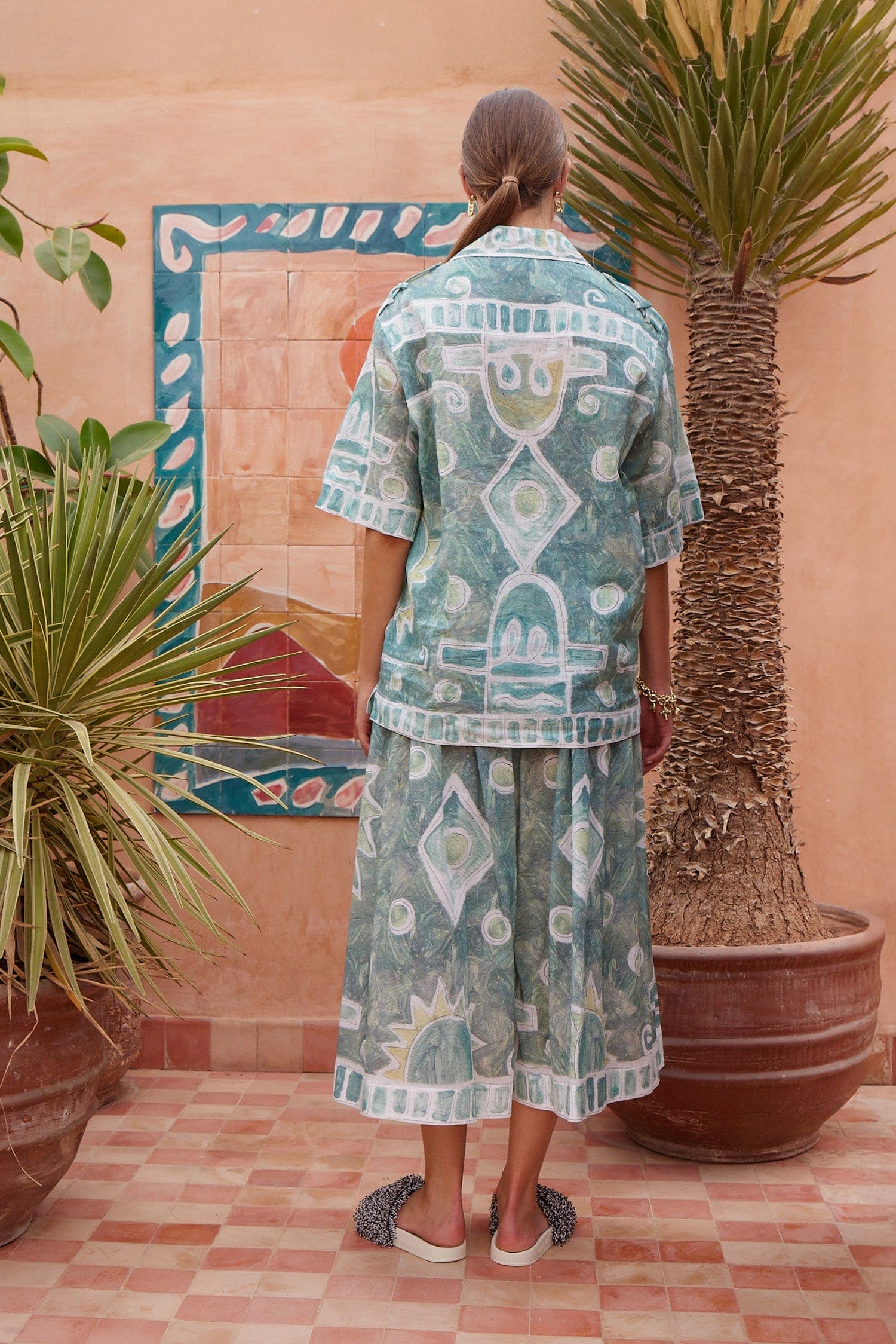 Alemäis Samira chemise relaxed imprimé Marrakech ramie