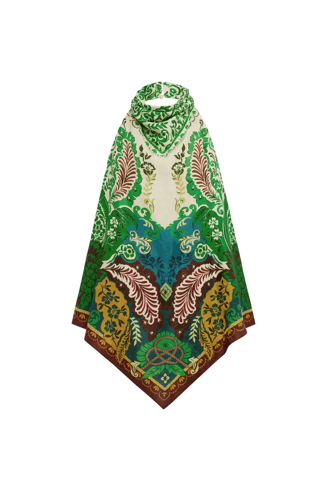 Alemaïs Florence Scarf top licou jacquard botanique