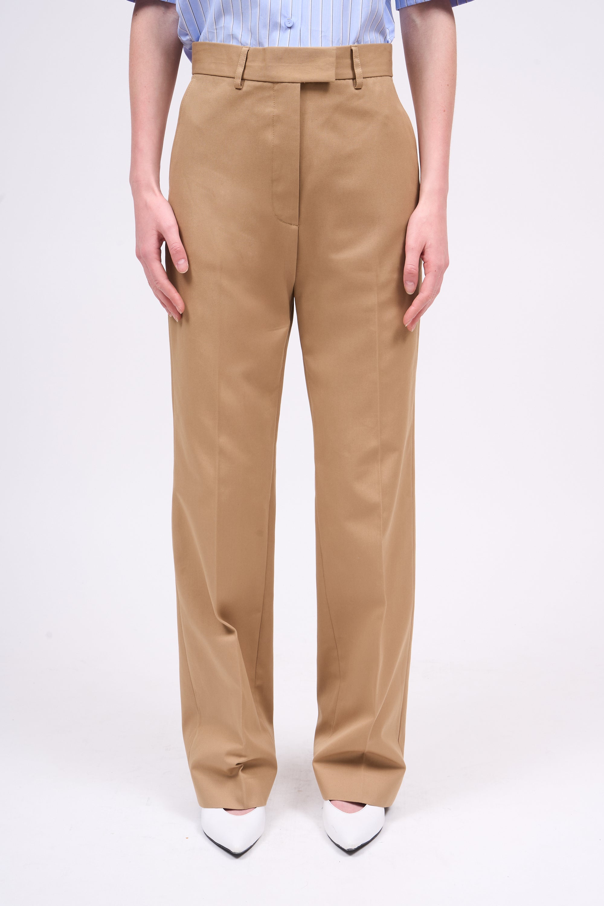 Paul & Joe Constantin pantalon droit coton camel 38