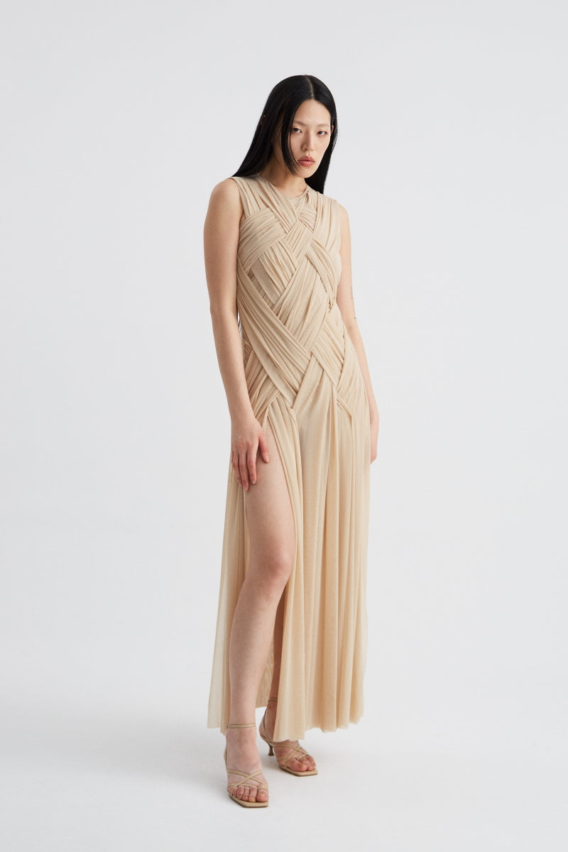 ATU Body Couture Emotional Dress tulle nude fentes latérales