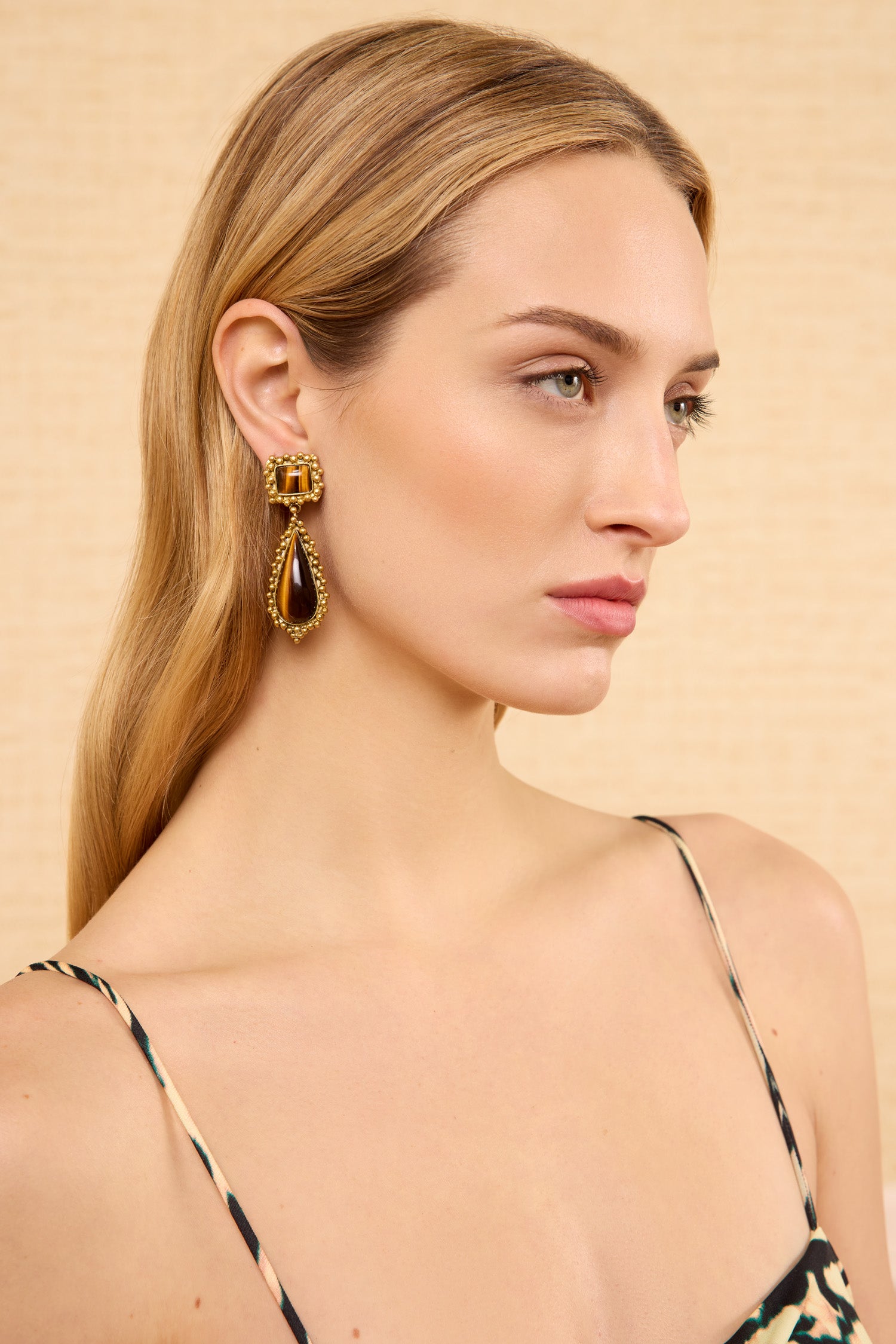 Ulla Johnson Tigers Eye boucles pendantes Tiger's Eye
