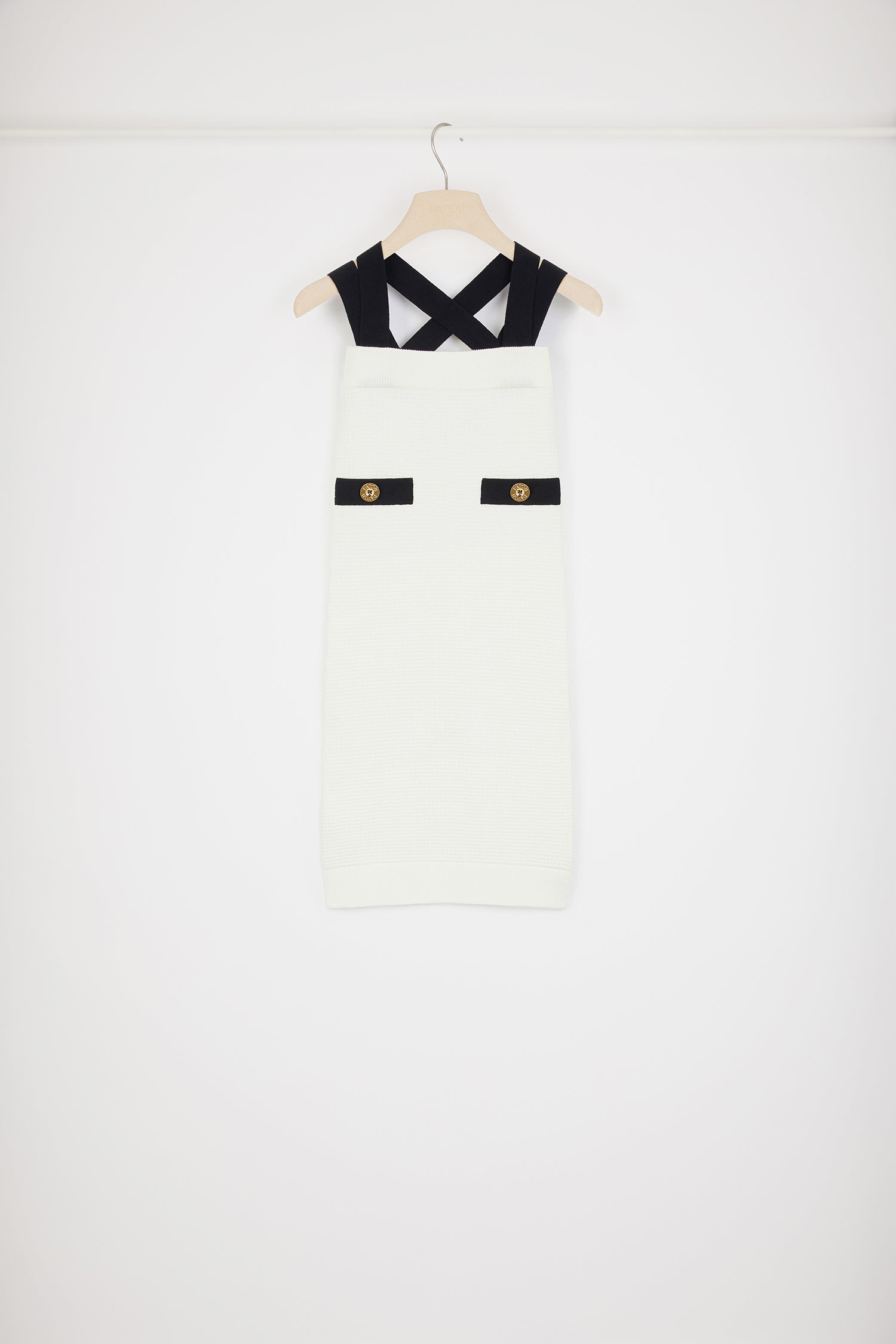 Patou Double strap mini dress robe maille 3D blanche