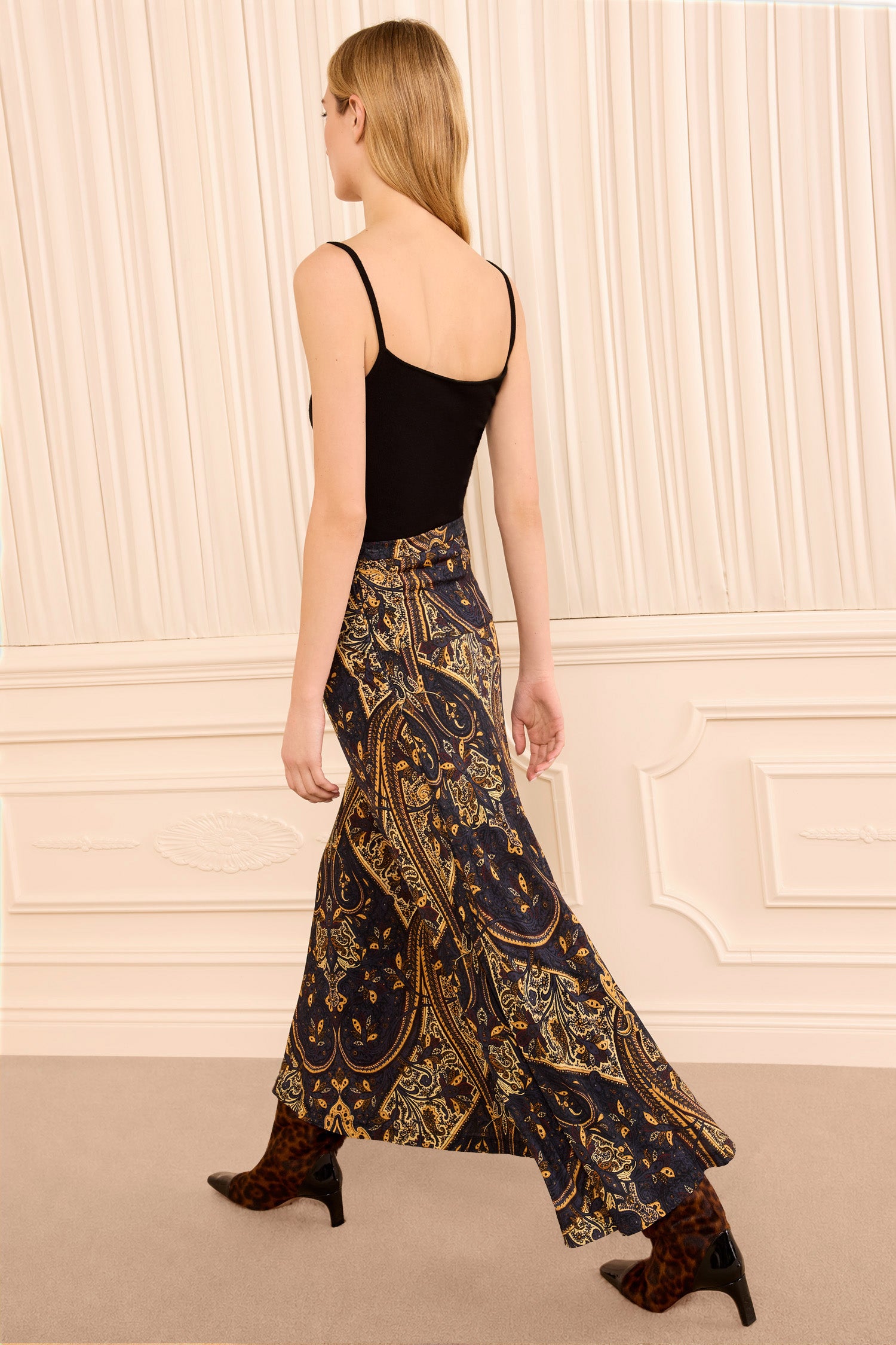 Ulla Johnson Paola jupe jersey Twilight Paisley marron