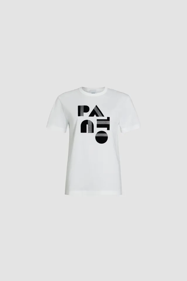 Patou T-Shirts t-shirt JE119 Art Deco blanc coton bio