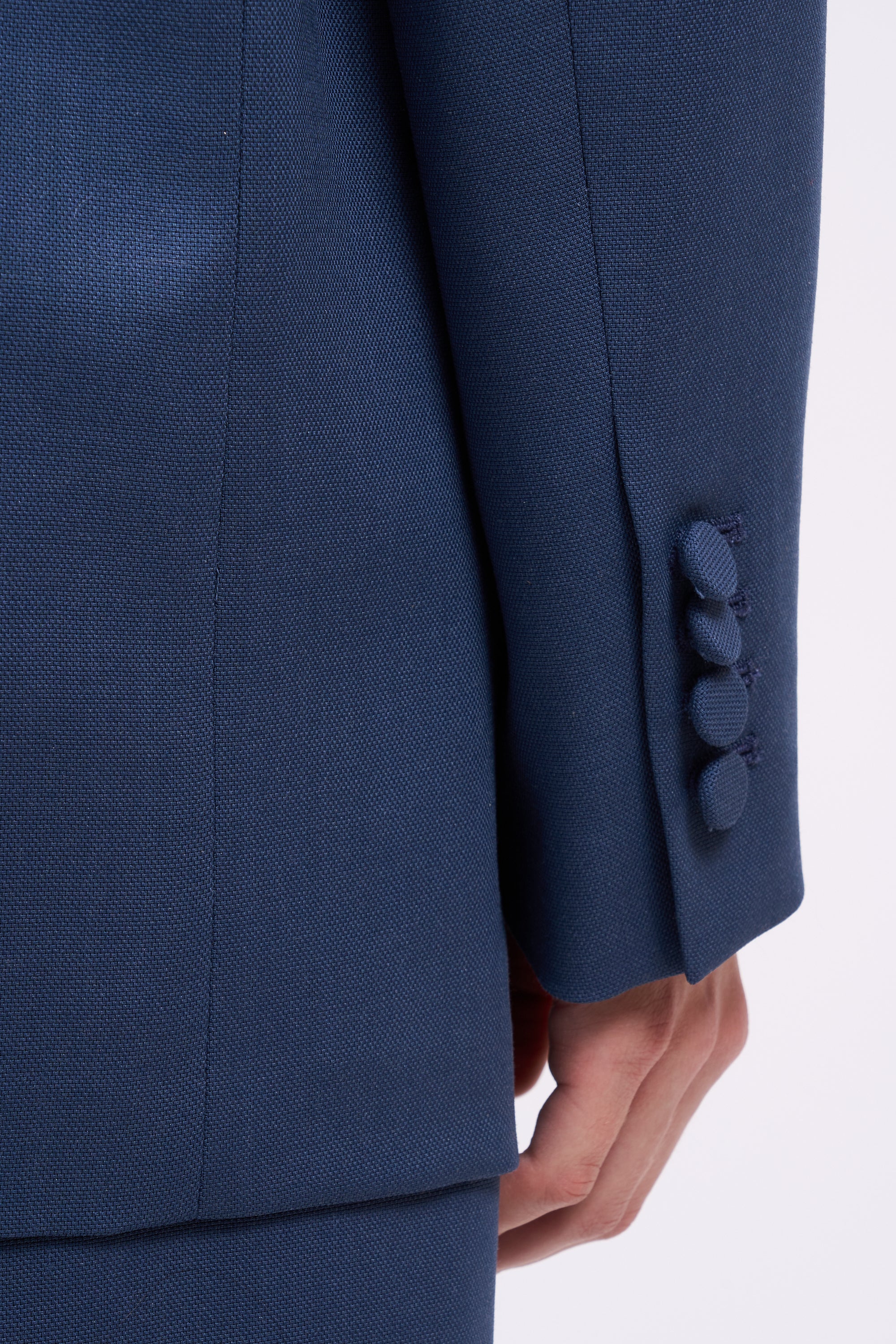 PAUL & JOE SELINA veste tailleur longue marine laine soie