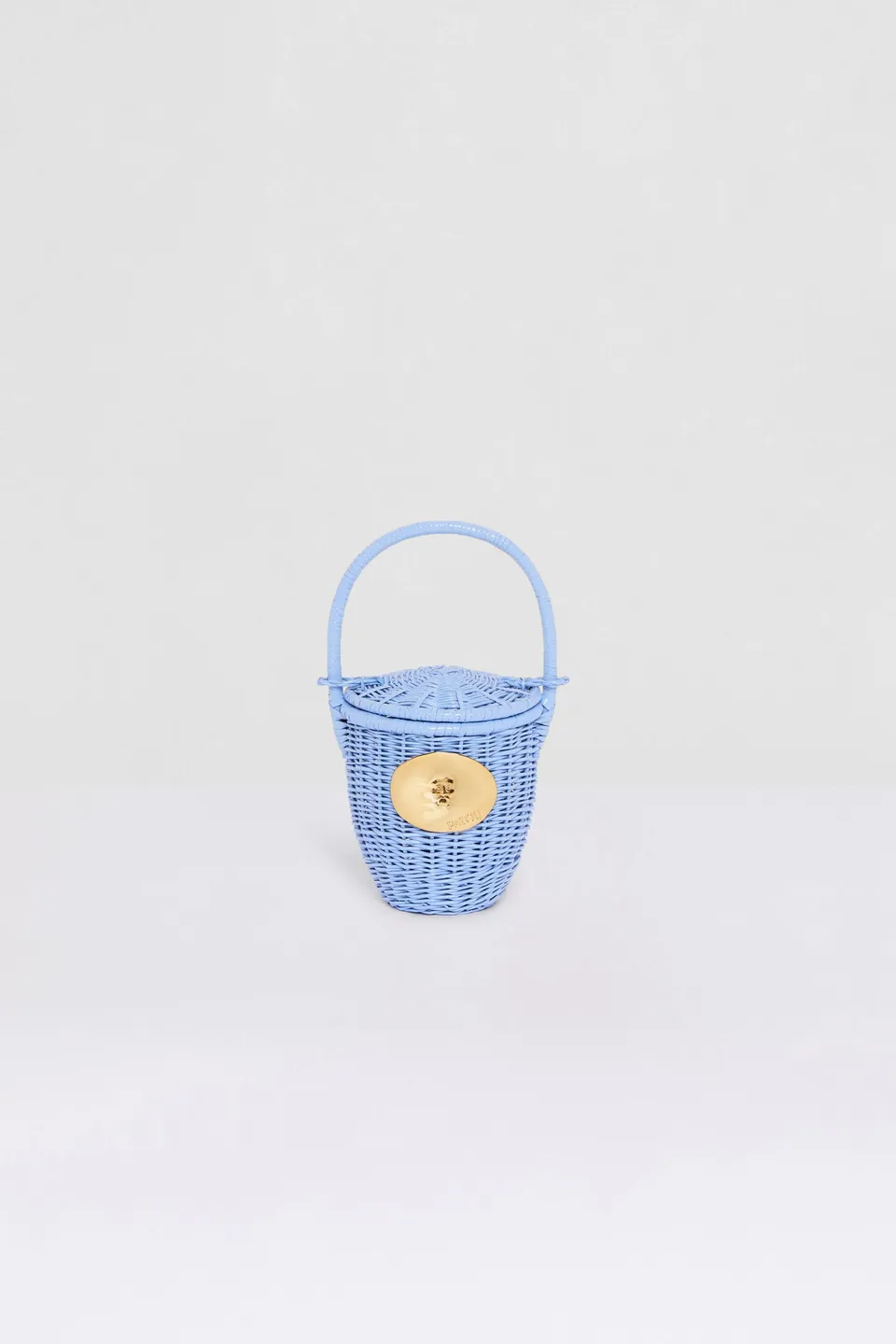 Patou AC003 sac seau osier bleu aurora fait main