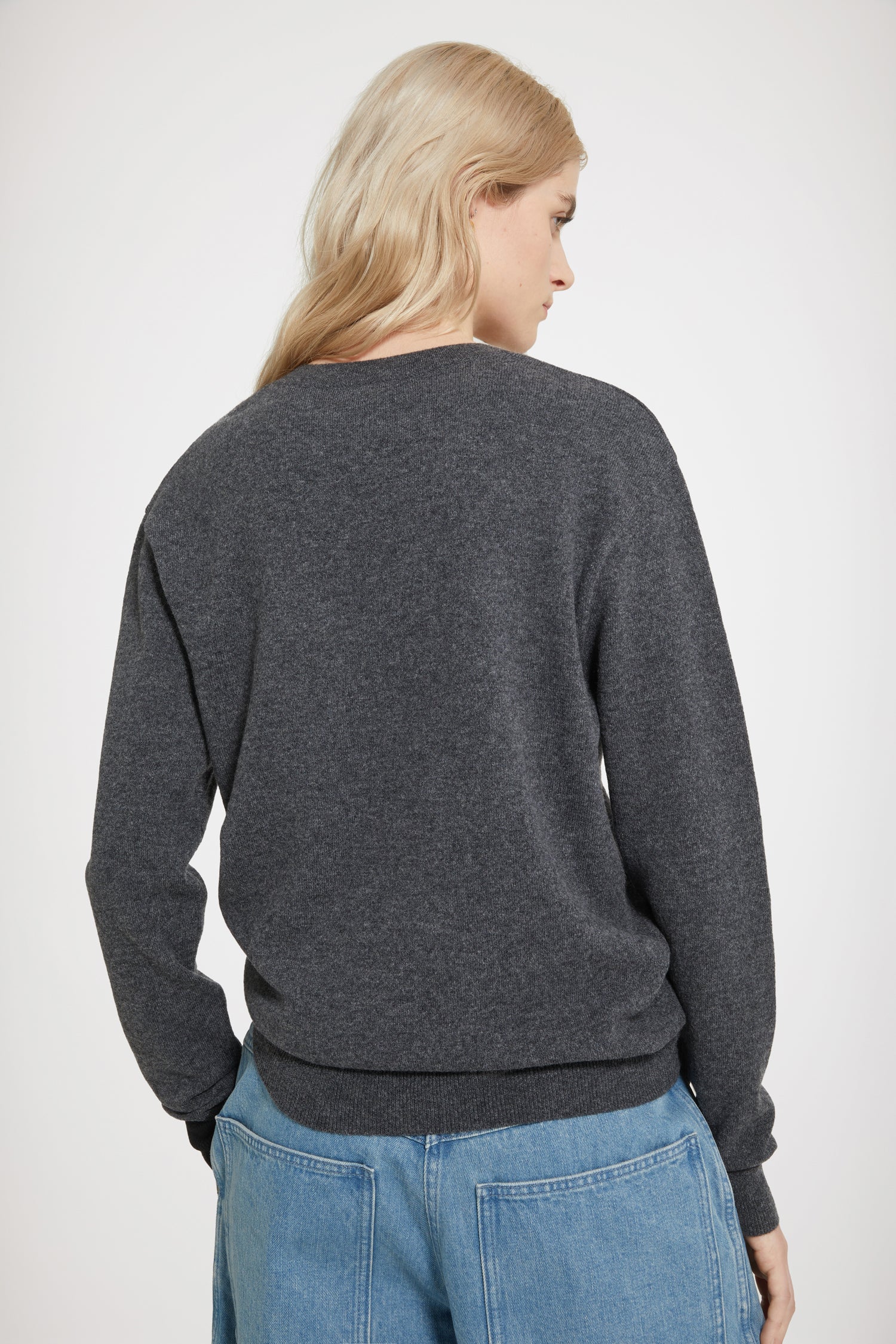 Patou Knitwear KN1328041963A pull laine cachemire gris