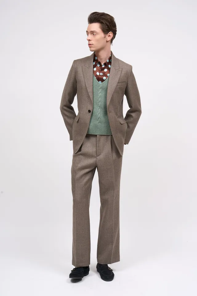 PAUL & JOE Gaetan pantalon droit laine teint en fil France