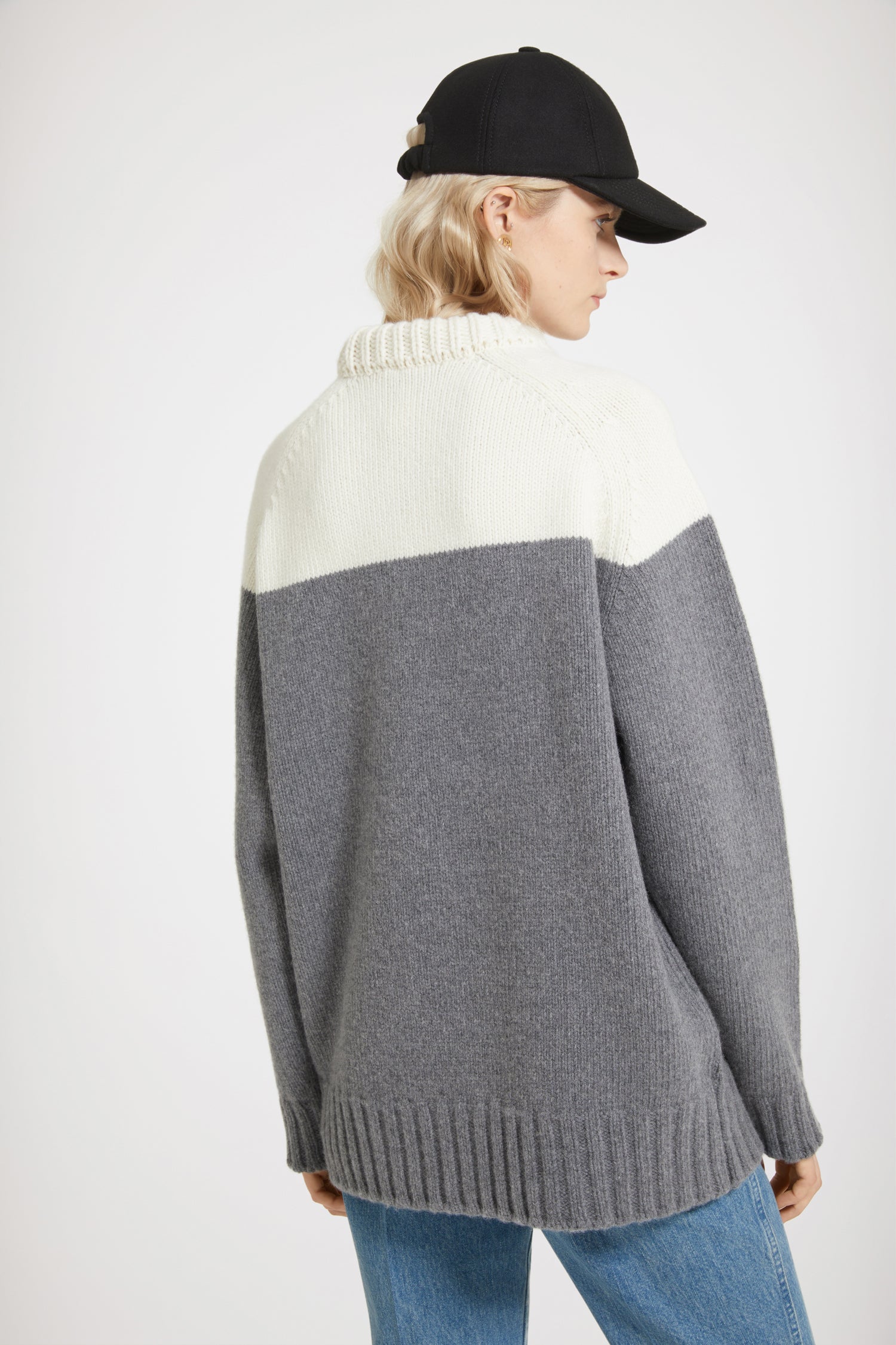 Patou pull col rond KN145 laine cachemire graphite XS-XXL