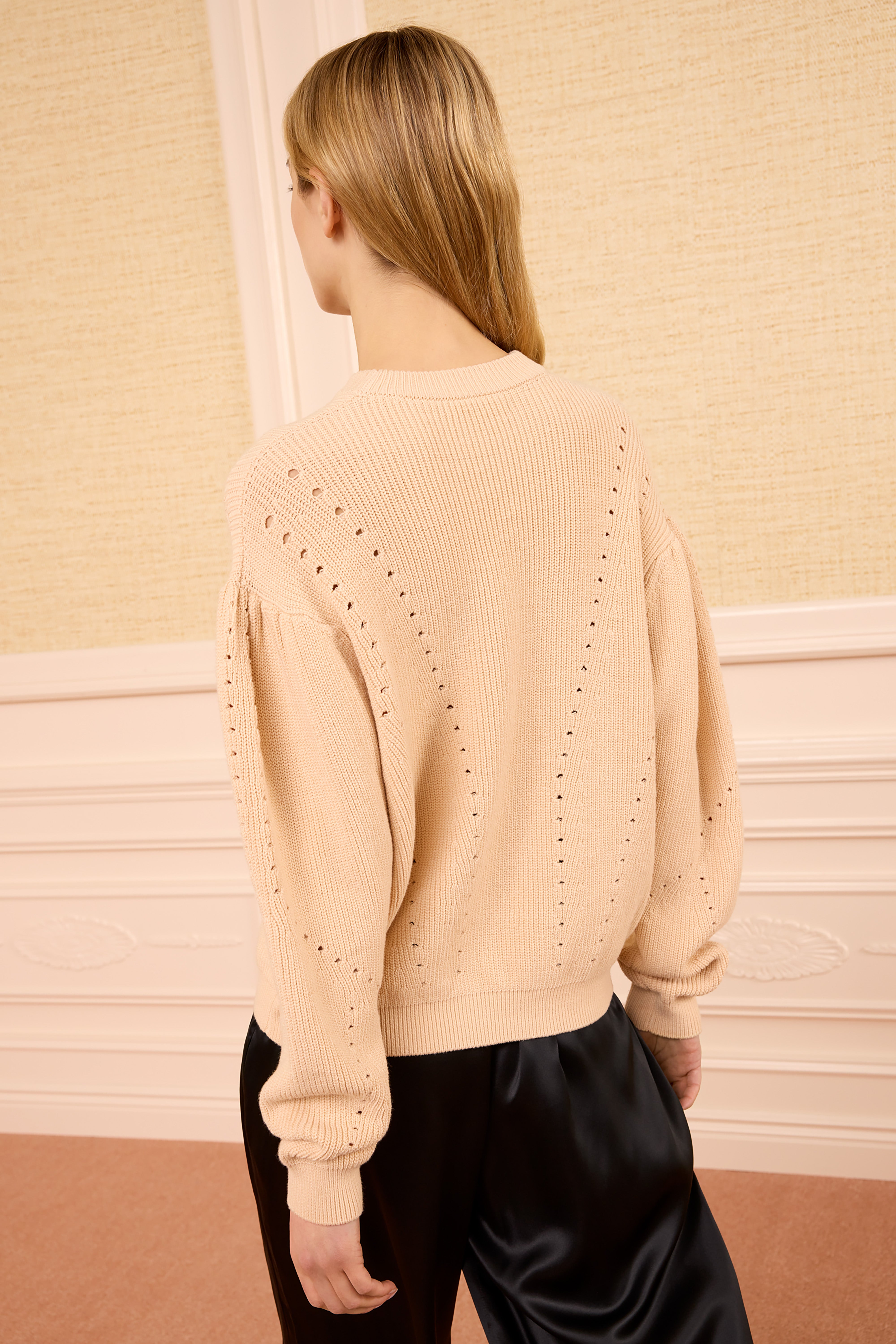 Ulla Johnson Illesa pull en coton rose blush