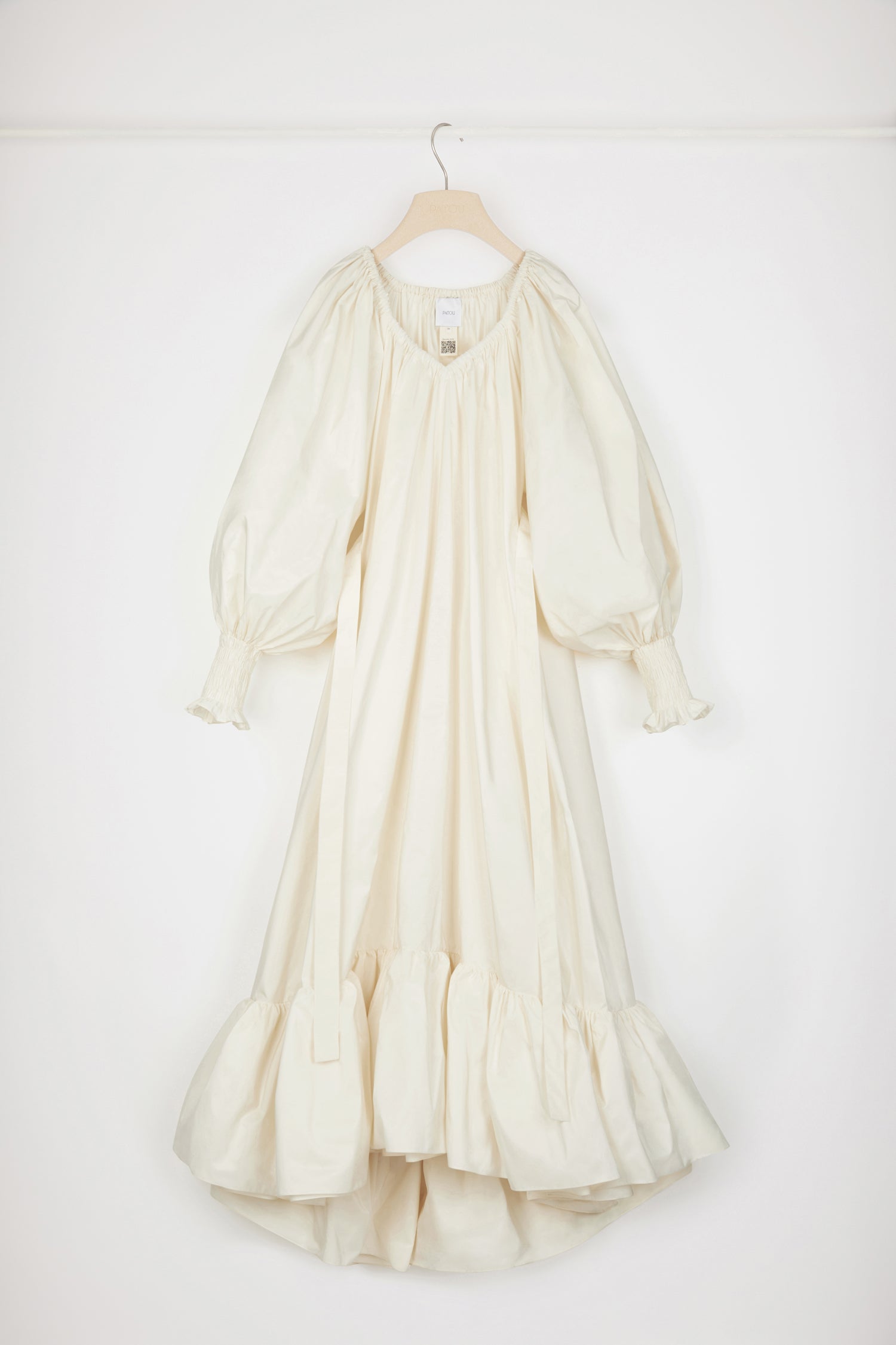 Patou DR115 robe maxi cocktail ivoire faille recyclée