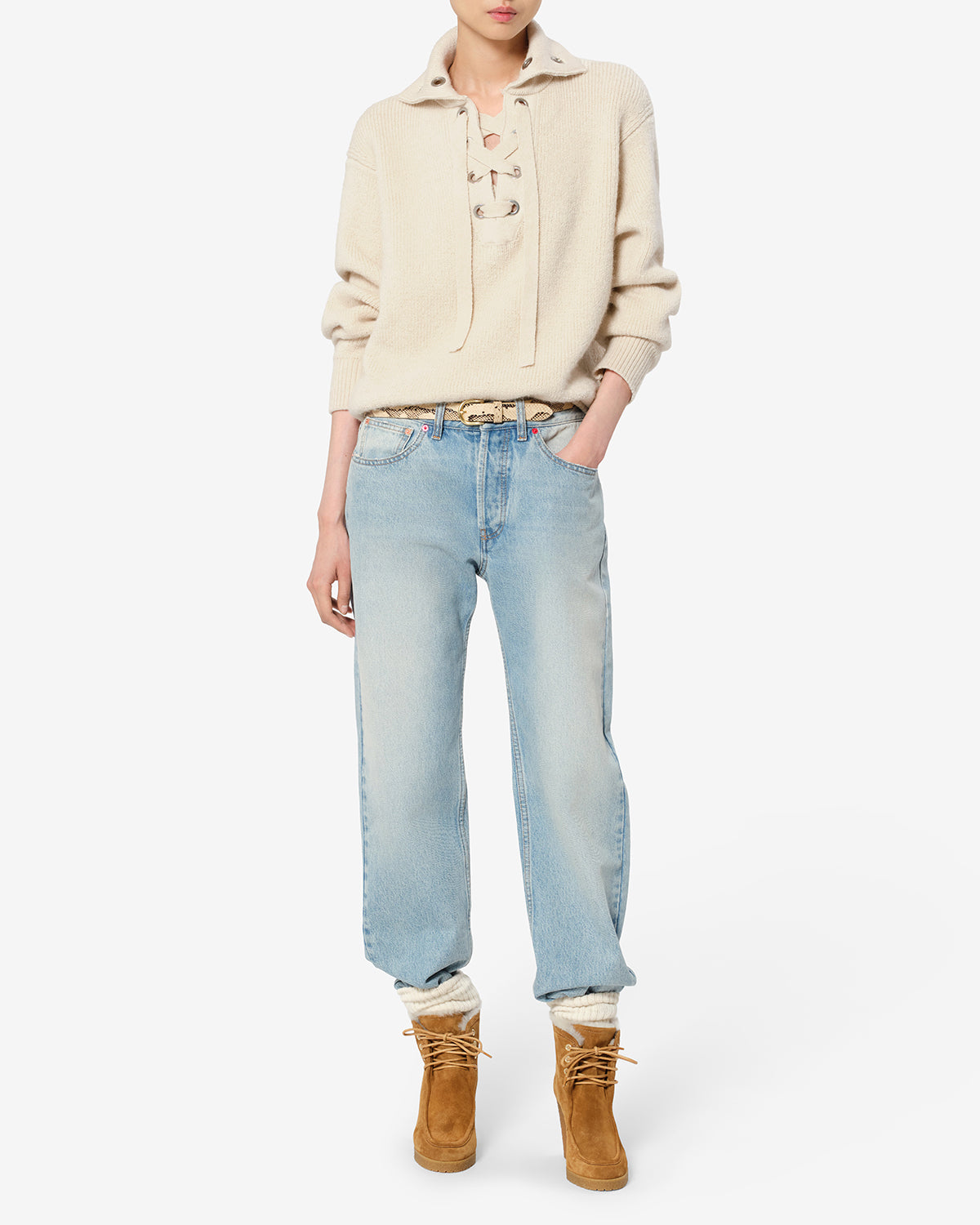 Isabel Marant Ydalia pull écru laine alpaga