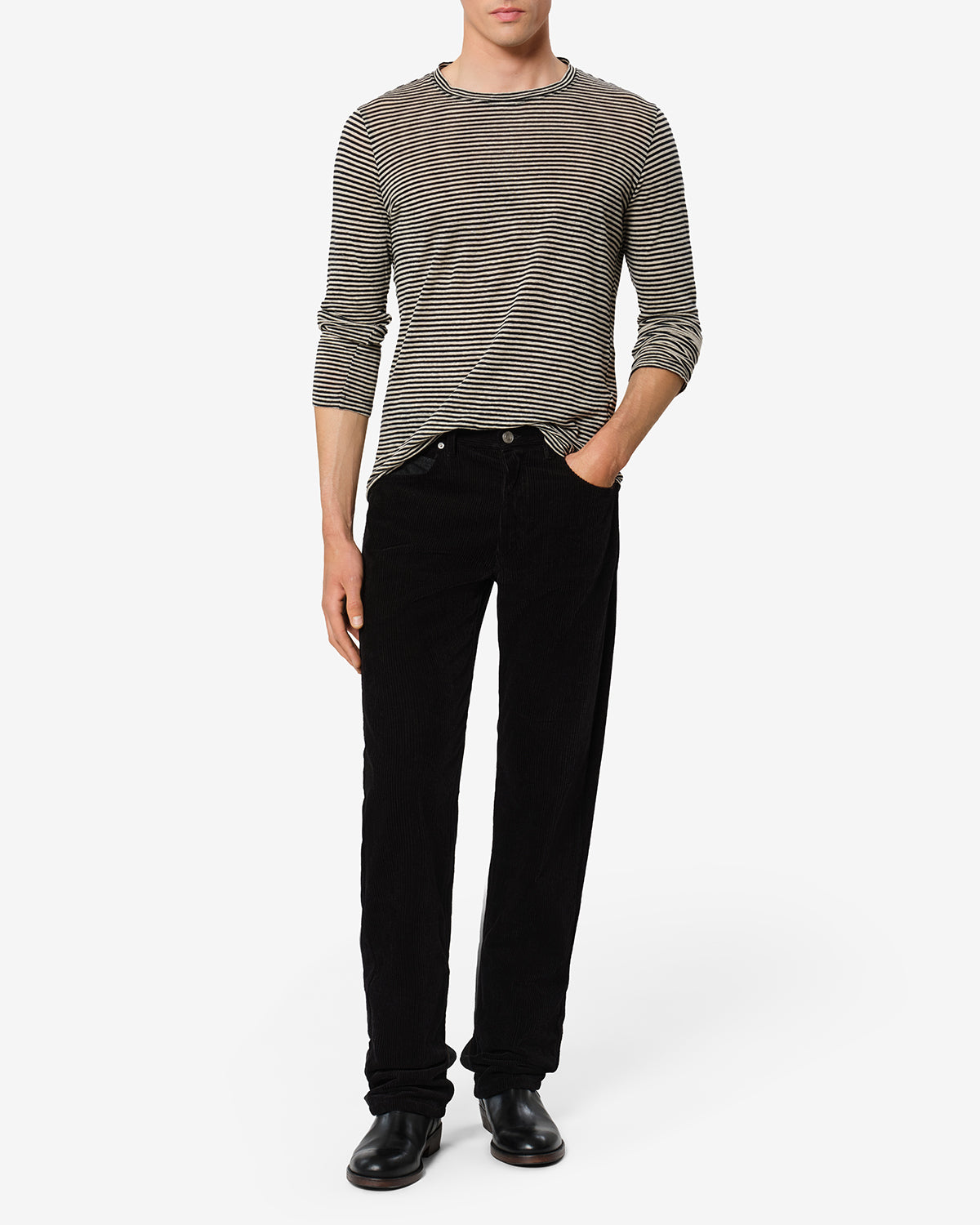 Isabel Marant Jude jean velours noir droit