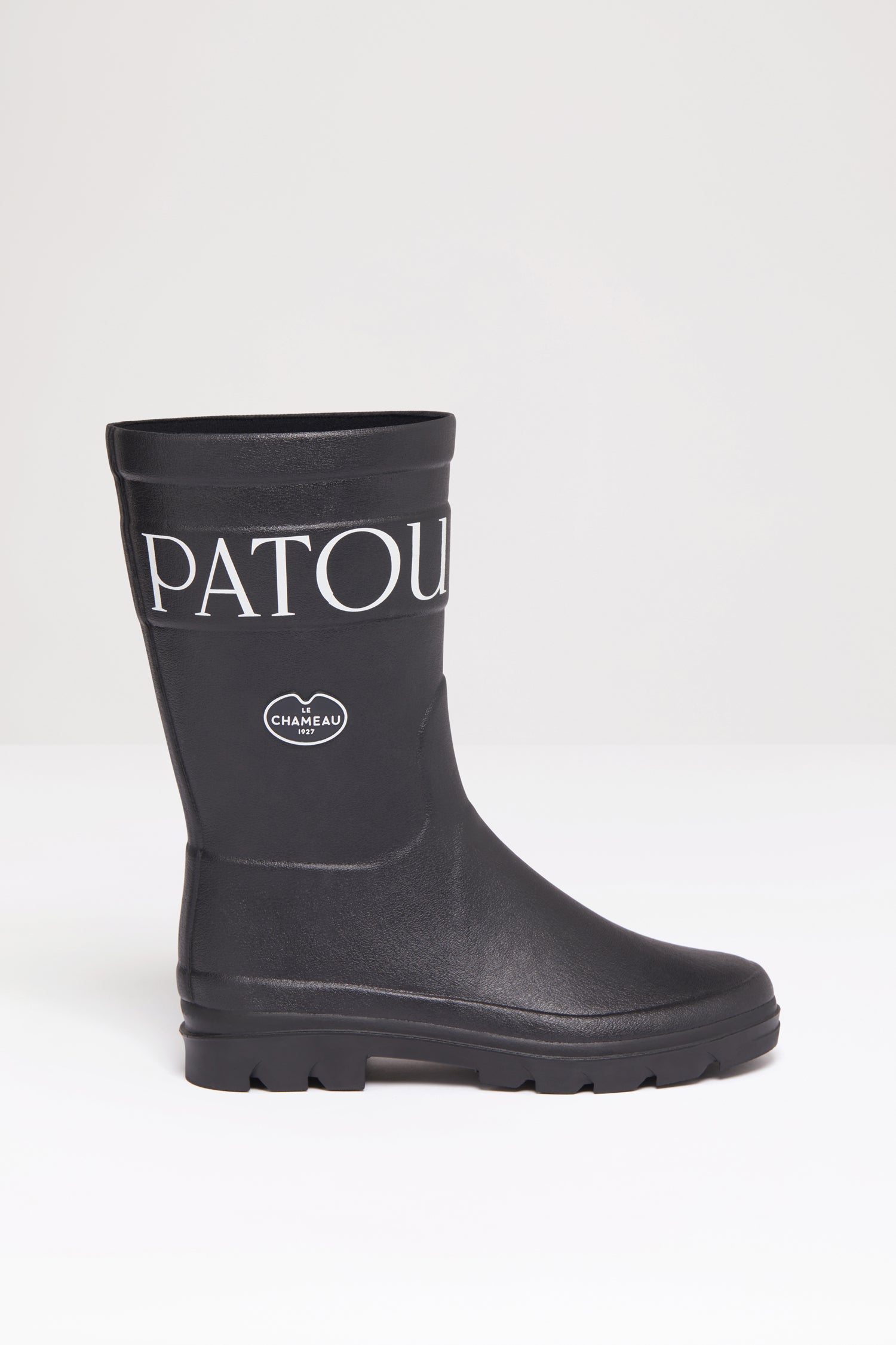 Patou FO010 bottes caoutchouc noires mi-mollet