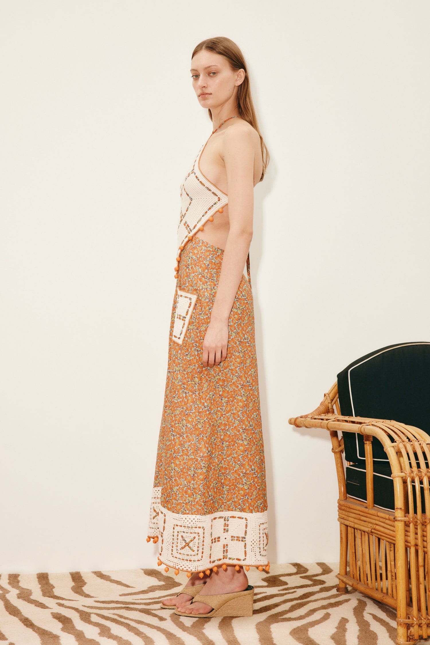 Alemaïs Marva robe halter midi crochet