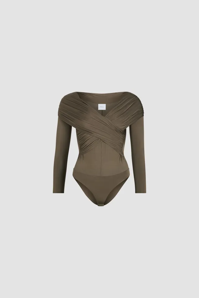 Patou Lingerie body croisé P25JE146 jersey Mocha