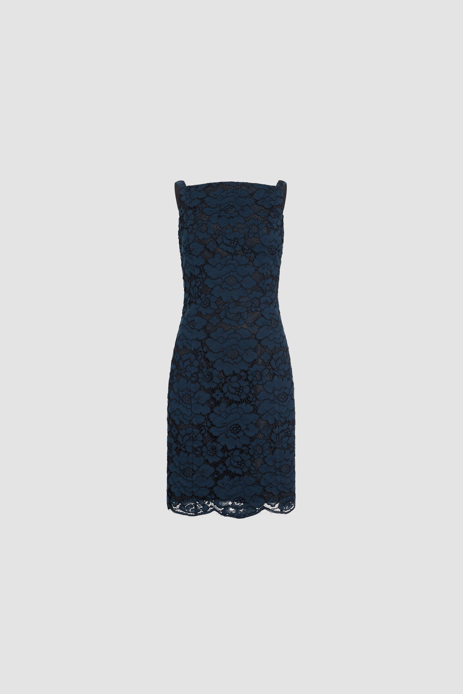 Patou P26DR2520247694N robe midi dentelle bleu marine
