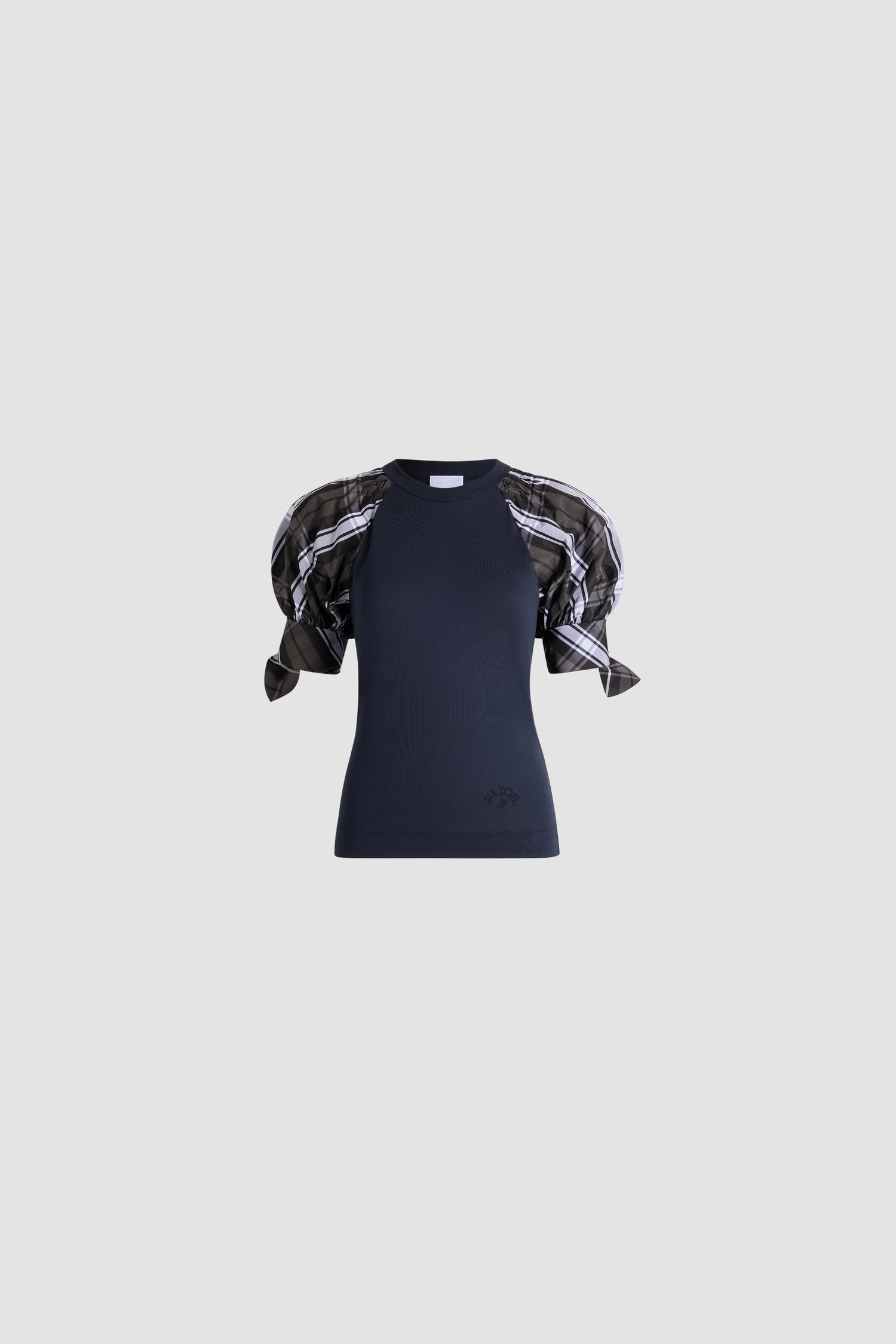 Patou JE257 t-shirt droit Midnight Blue coton bio manches nouées