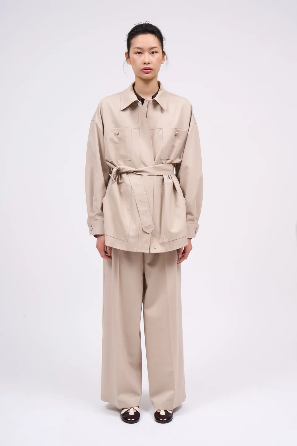 Paul & Joe veste saharienne Cordoue laine soie beige 36
