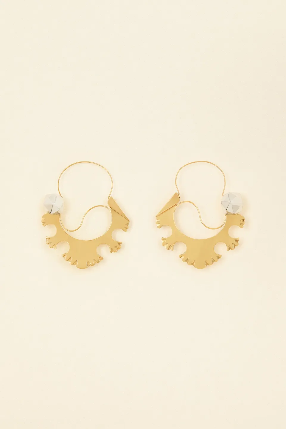 Patou Jewellery JW053 créoles larges bicolore or argent TU