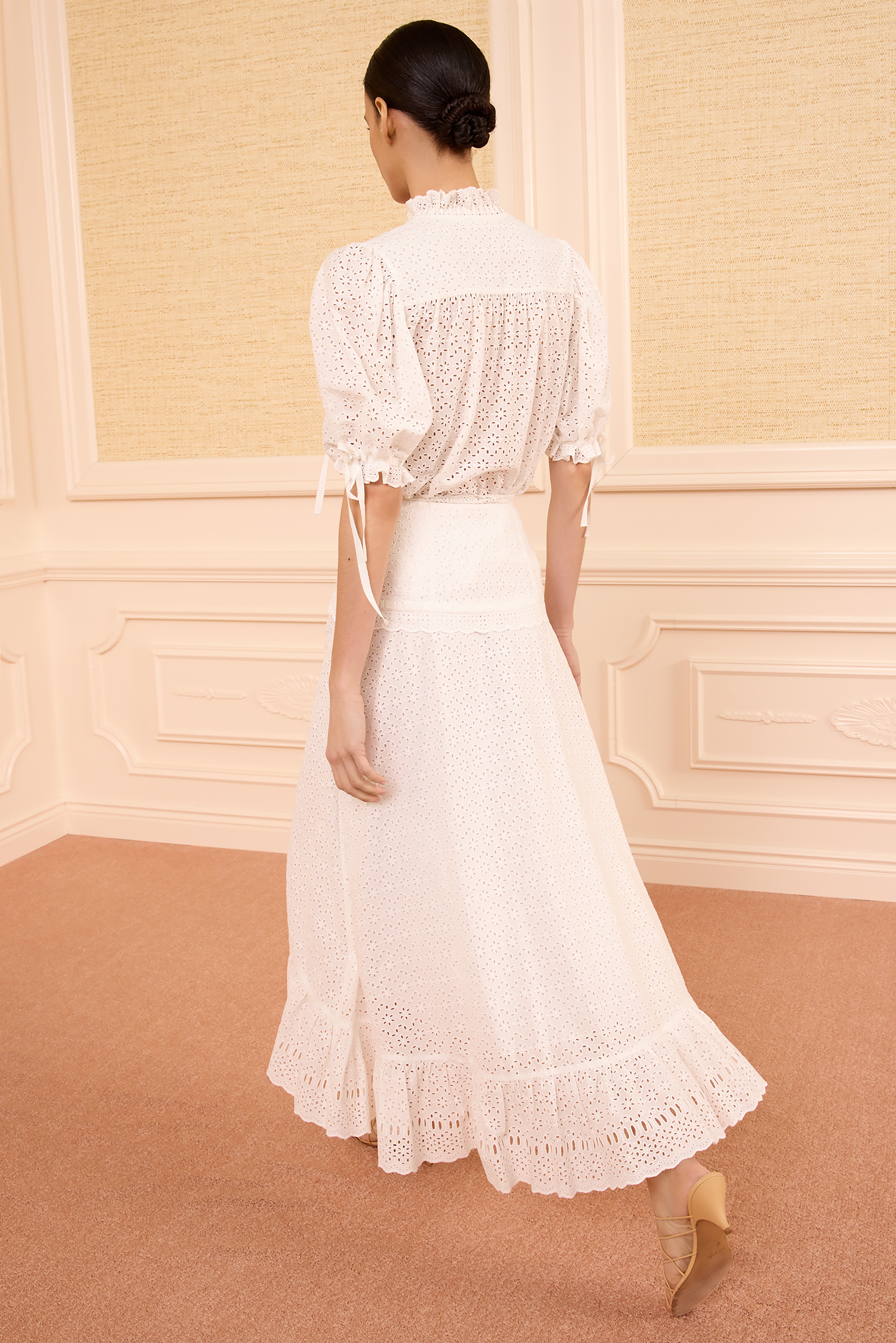 Ulla Johnson Violetta jupe midi blanche Pristine