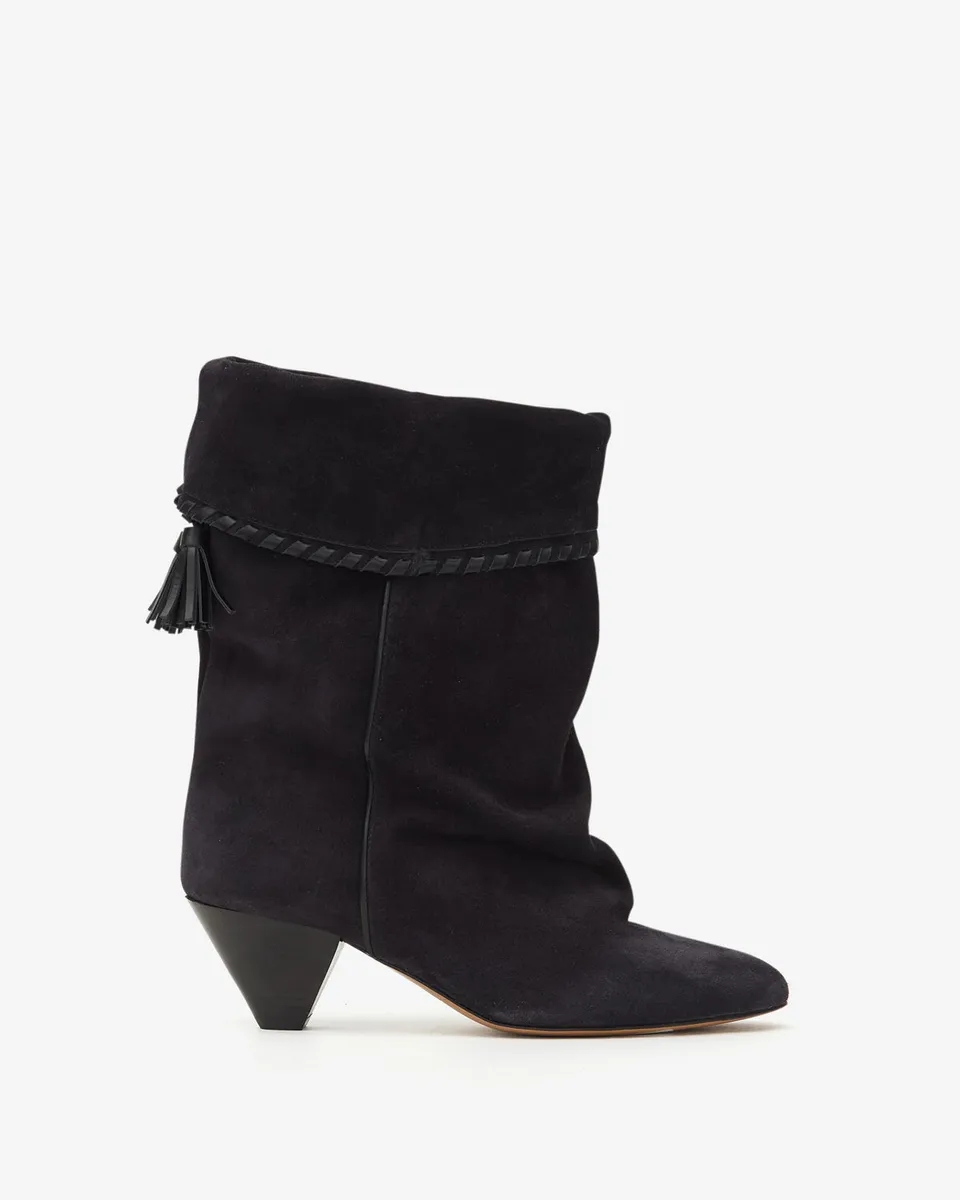 Isabel Marant Dalby BO0188FB boots cuir noir délavé