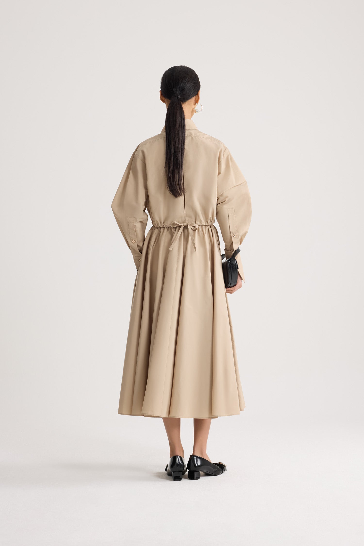 Patou P26SK111 jupe midi dune faille recyclée taille élastiquée