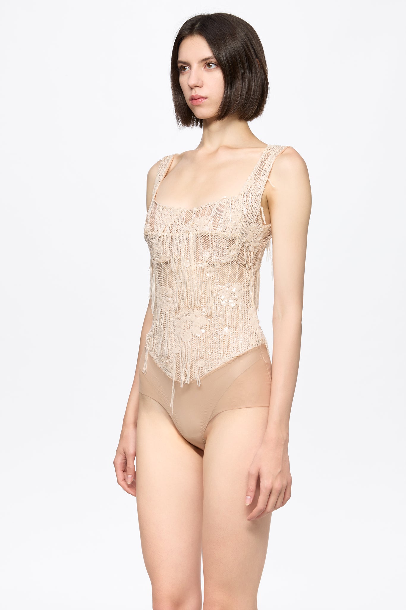 ATU Body Couture body corset sequins vanille taille S