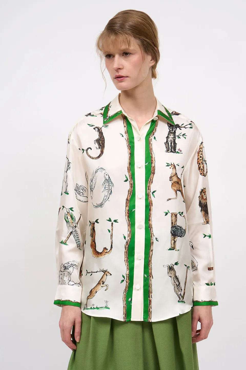 Paul & Joe Abecedaire chemise blanc twill de soie