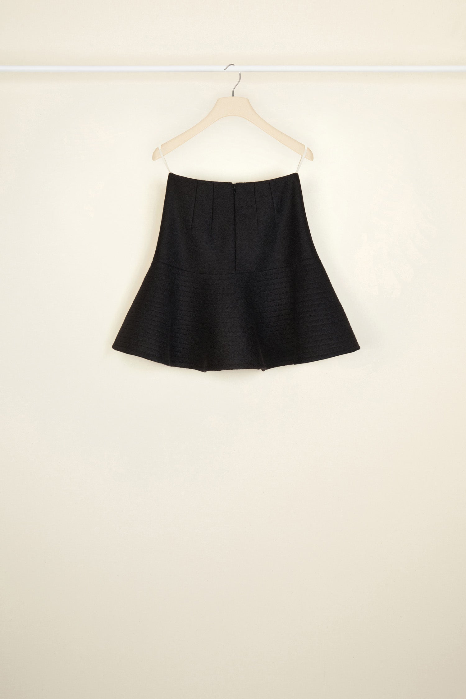 Patou H21SK017 mini jupe noire laine 3D 34-42