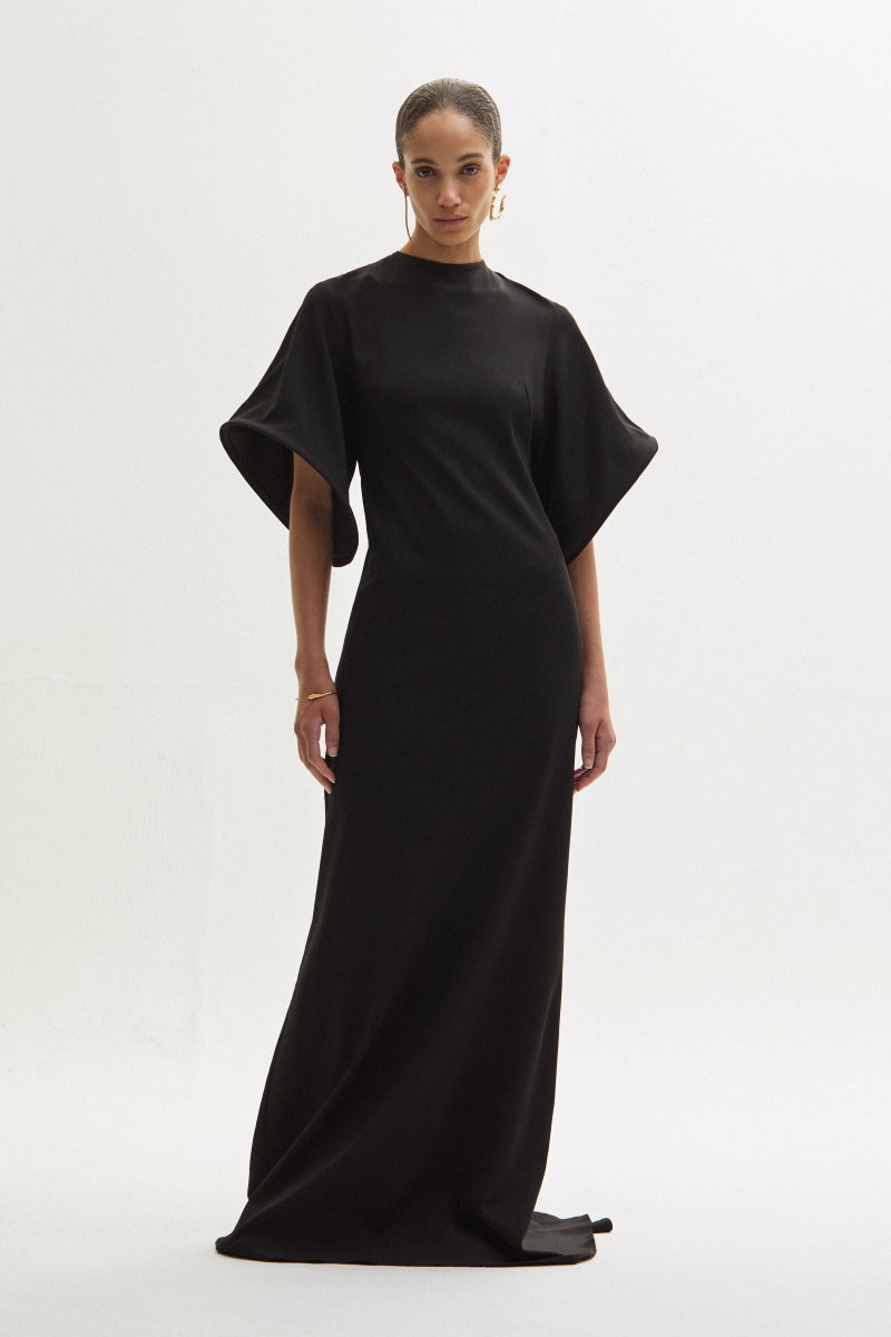 ATU Body Couture Long and formal robe longue noire coton dos ouvert