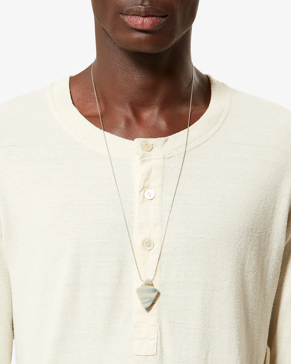 Isabel Marant Annay sautoir bleu argenté résine