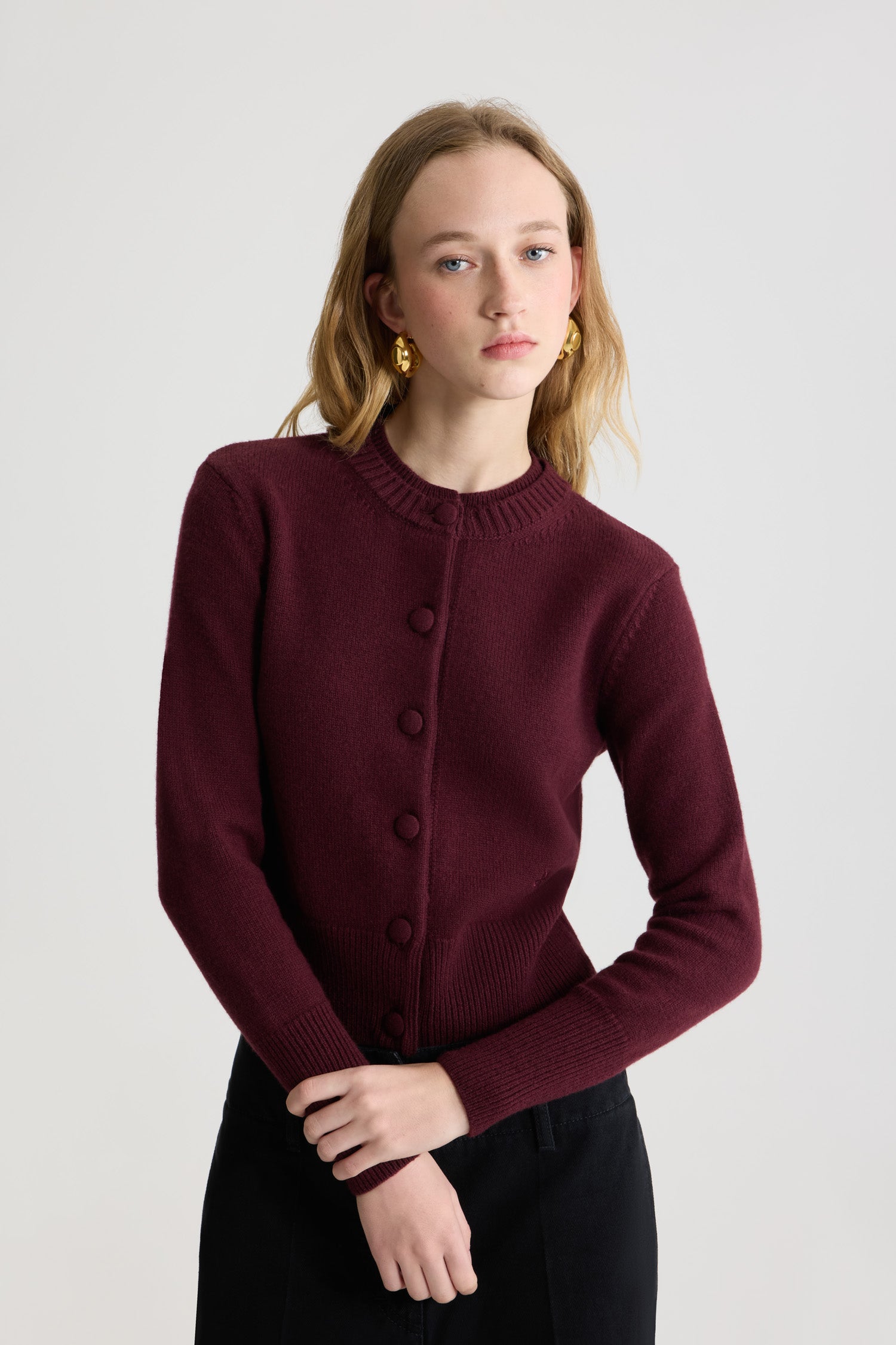 Patou H25KN3028041317R gilet laine cachemire rouge