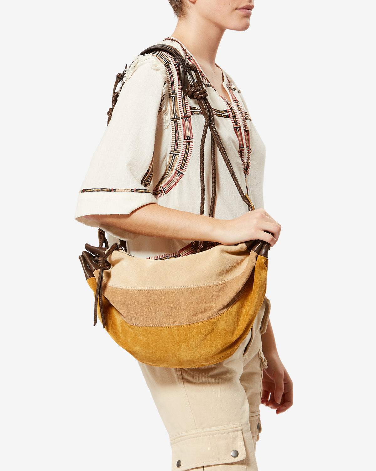 Isabel Marant Maia Medium PP0501 sac cuir beige multicolore
